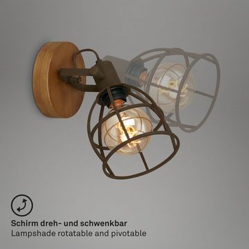 Briloner Leuchten Deckenspots 2670-014, 376, ohne Leuchtmittel, Warmweiß, Deckenlampe Vintage dreh- und schwenkbar dunkelbraun (1x E27 max. 25W)