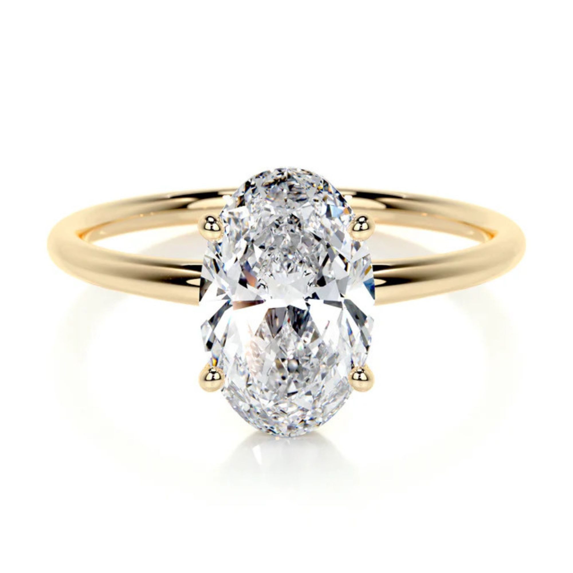Nicole Manson Diamantring 585 Gold mit Ovaler Labordiamant 1ct - 3 ct, Ovaler Solitärring