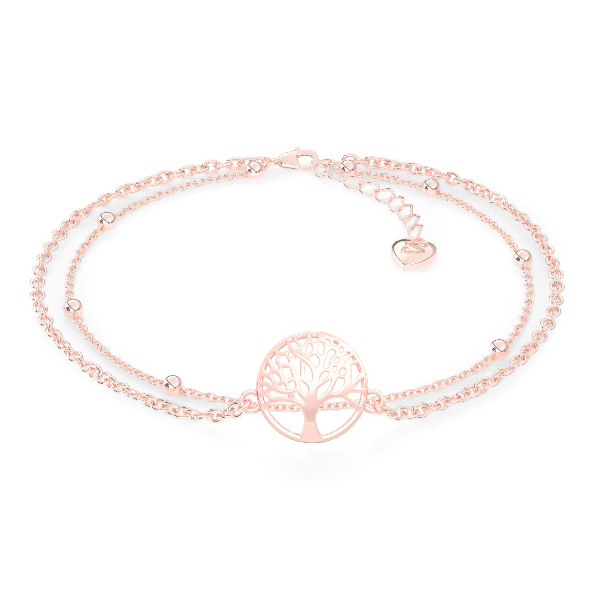 SERASAR Fußkette Fußkettchen aus Sterlingsilber [Life] (Classic, elegant, casual, 1-tlg), Women's Life Anklet in 925 Sterling Silver with 18k Gold Plating