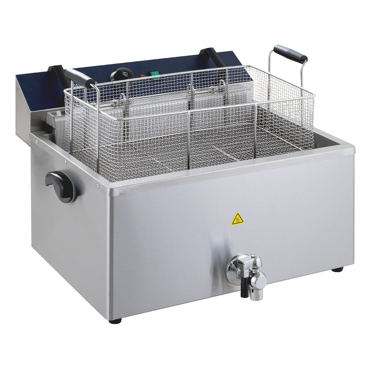 GastroHero Fritteuse Elektro Fritteuse 20,4 Liter 5 kW Edelstahl mit Ablasshahn, 5000 W