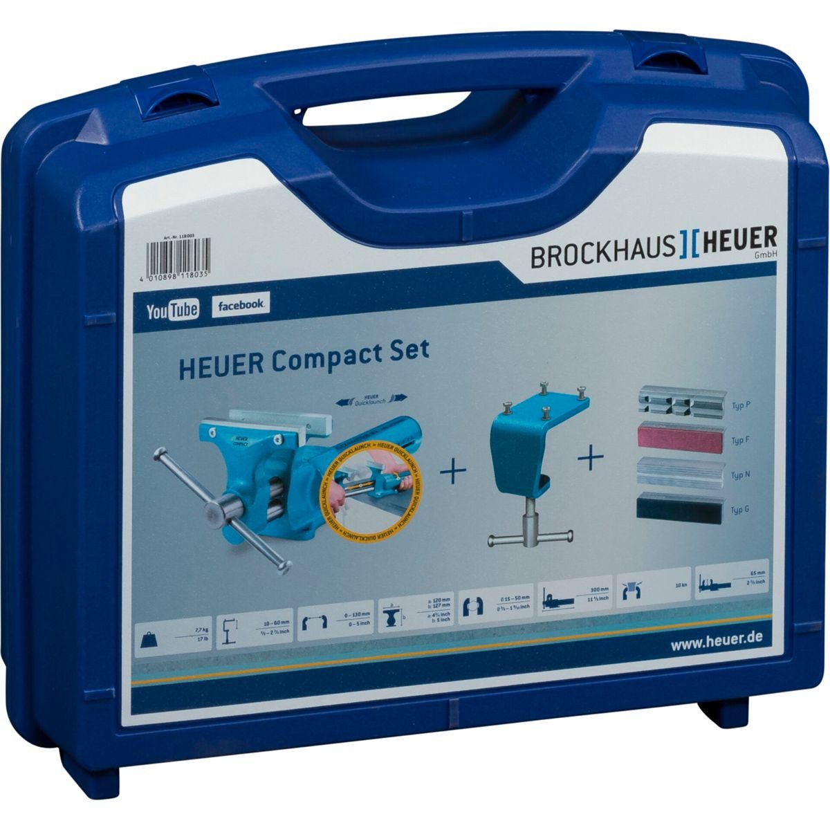 Brockhaus Heuer Schraubstock HEUER Compact mit Tischklammer Schutzbacken Typ P