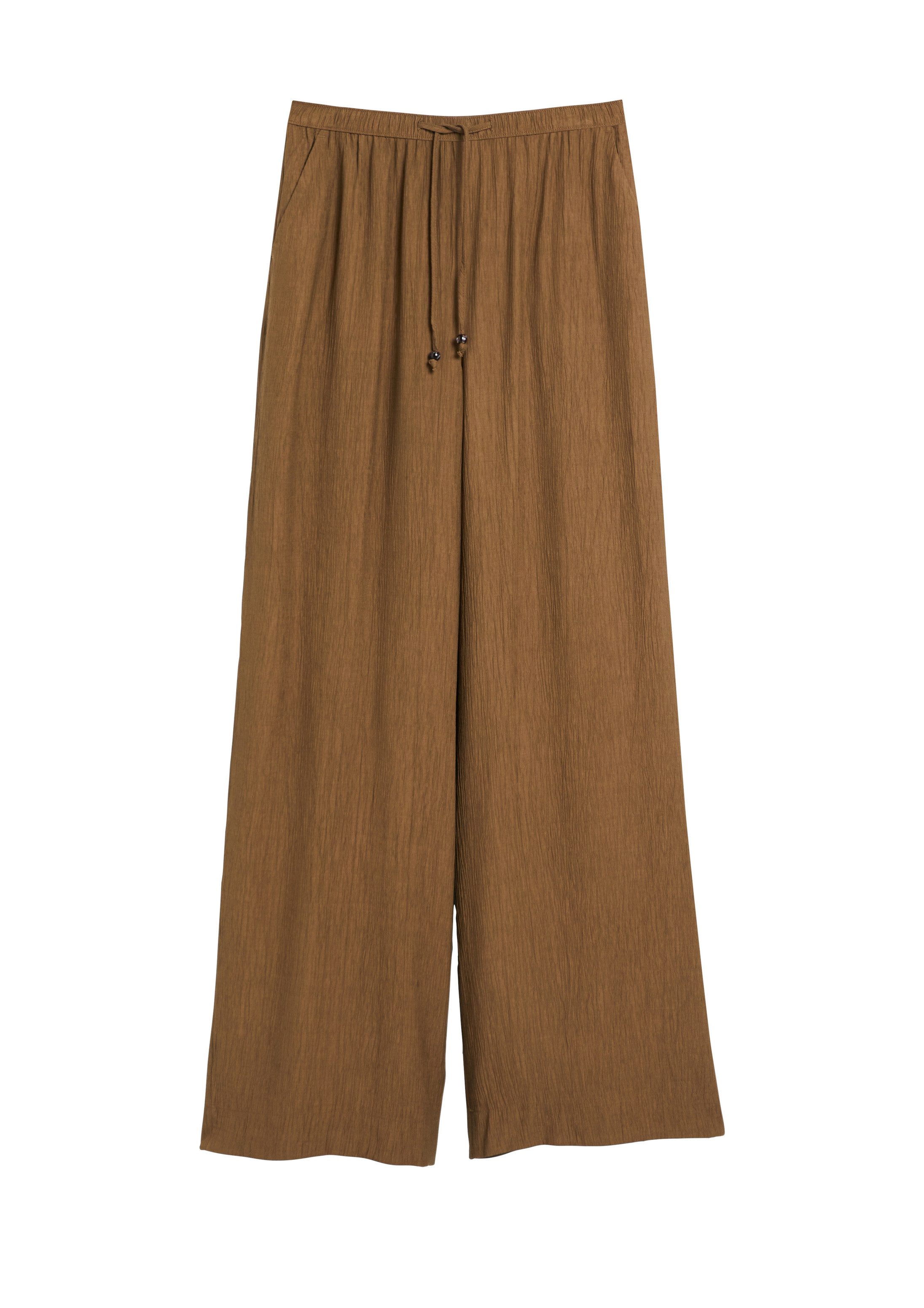 s.Oliver Chinos Hose Gecrêpte Wide-Leg-Hose mit Eingrifftaschen