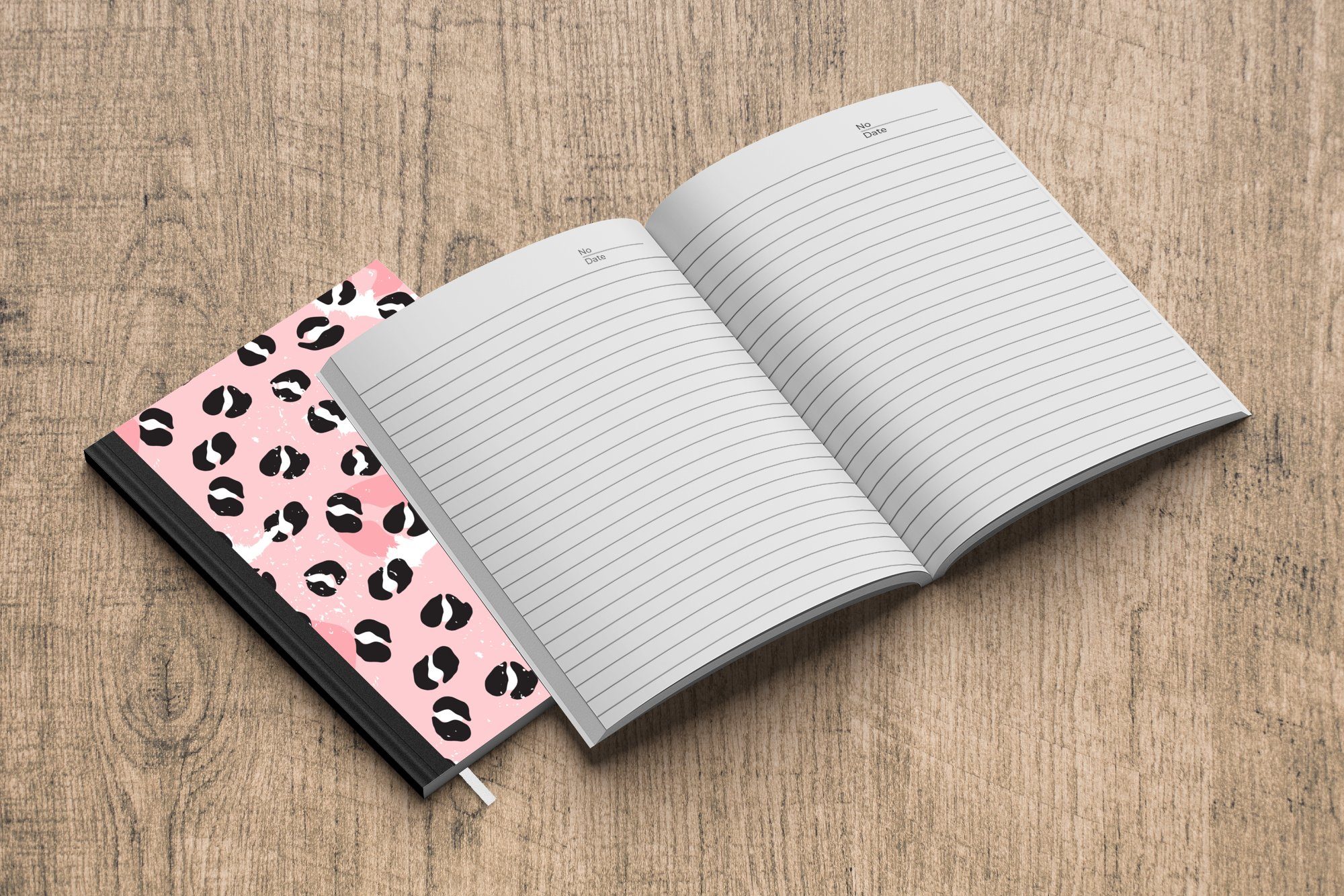 Rosa, Tagebuch, Pantherdruck - Notizbuch - MuchoWow Journal, Deren Seiten, A5, Haushaltsbuch - Merkzettel, 98 Design Notizheft,