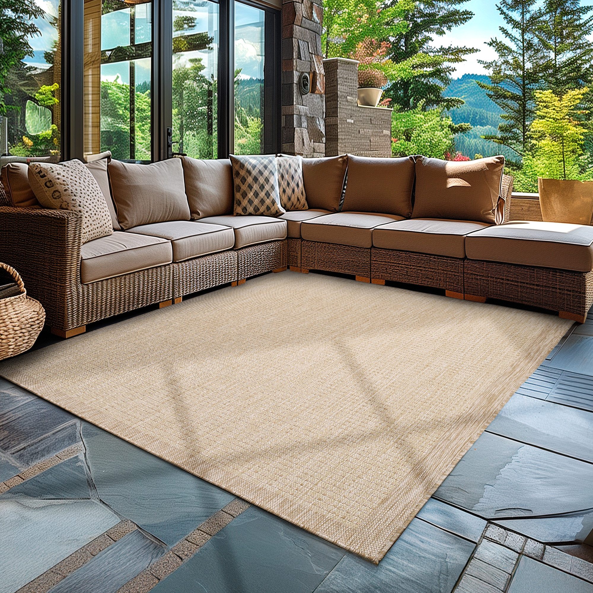 Carpettex Outdoorteppich Unicolor, Rechteck, Höhe: 3 mm, Teppich Wetterfest günstig online kaufen