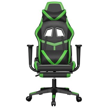 vidaXL Bürostuhl Gaming-Stuhl mit Massage Fußstütze Schwarz Grün Kunstleder