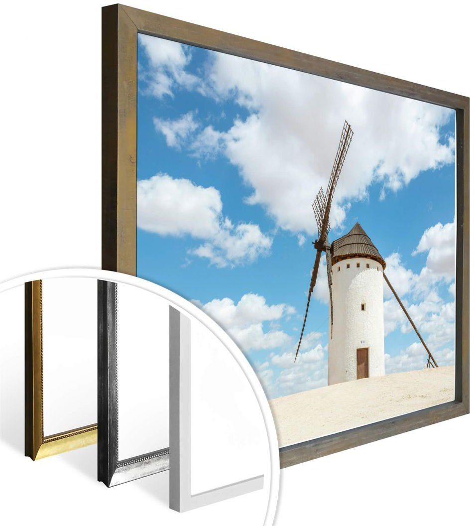 (1 Wandbild, Gebäude Quijote Bild, Wall-Art Wandposter Poster Poster, Windmühlen Don St), Spanien,