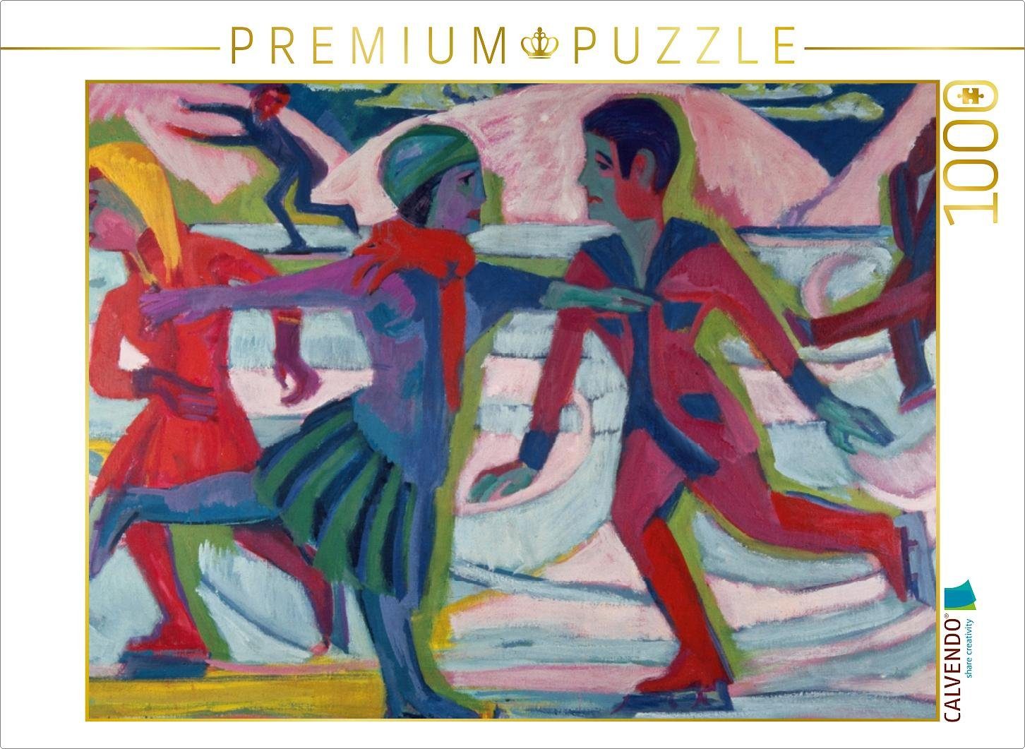 CALVENDO Puzzle CALVENDO Puzzle Ernst Ludwig Kirchner. Schlittschuhläufer, 1924/25 1000 Teile Lege-Größe 64 x 48 cm Foto-Puzzle Bild von Ulf Buschmann ARTOTHEK, 1000 Puzzleteile