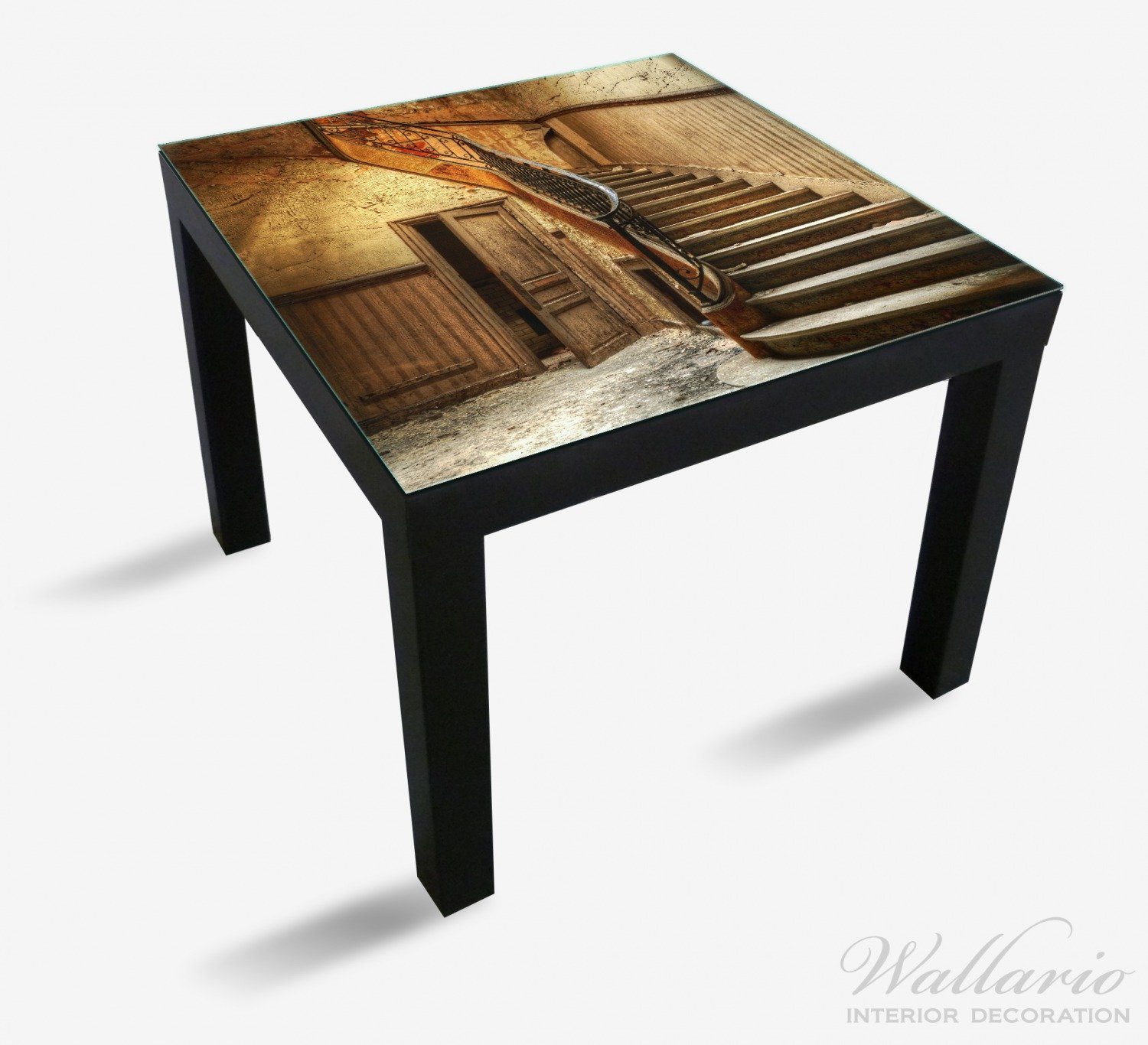 Tisch St), Wallario (1 geeignet Holztreppe Rustikale Ikea für Tischplatte Lack