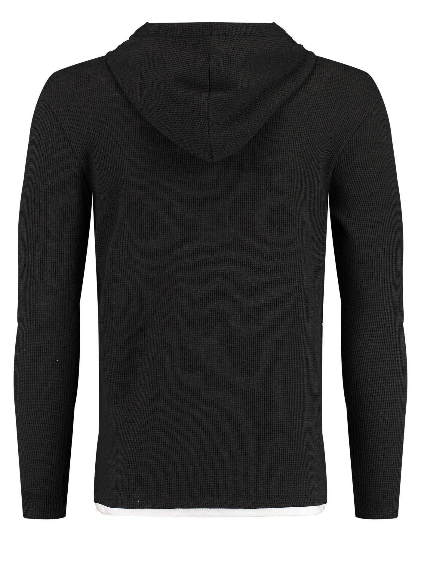 Largo (1-tlg) schwarz Sweatshirt Key Herren SANTIAGO Hoodie (15)