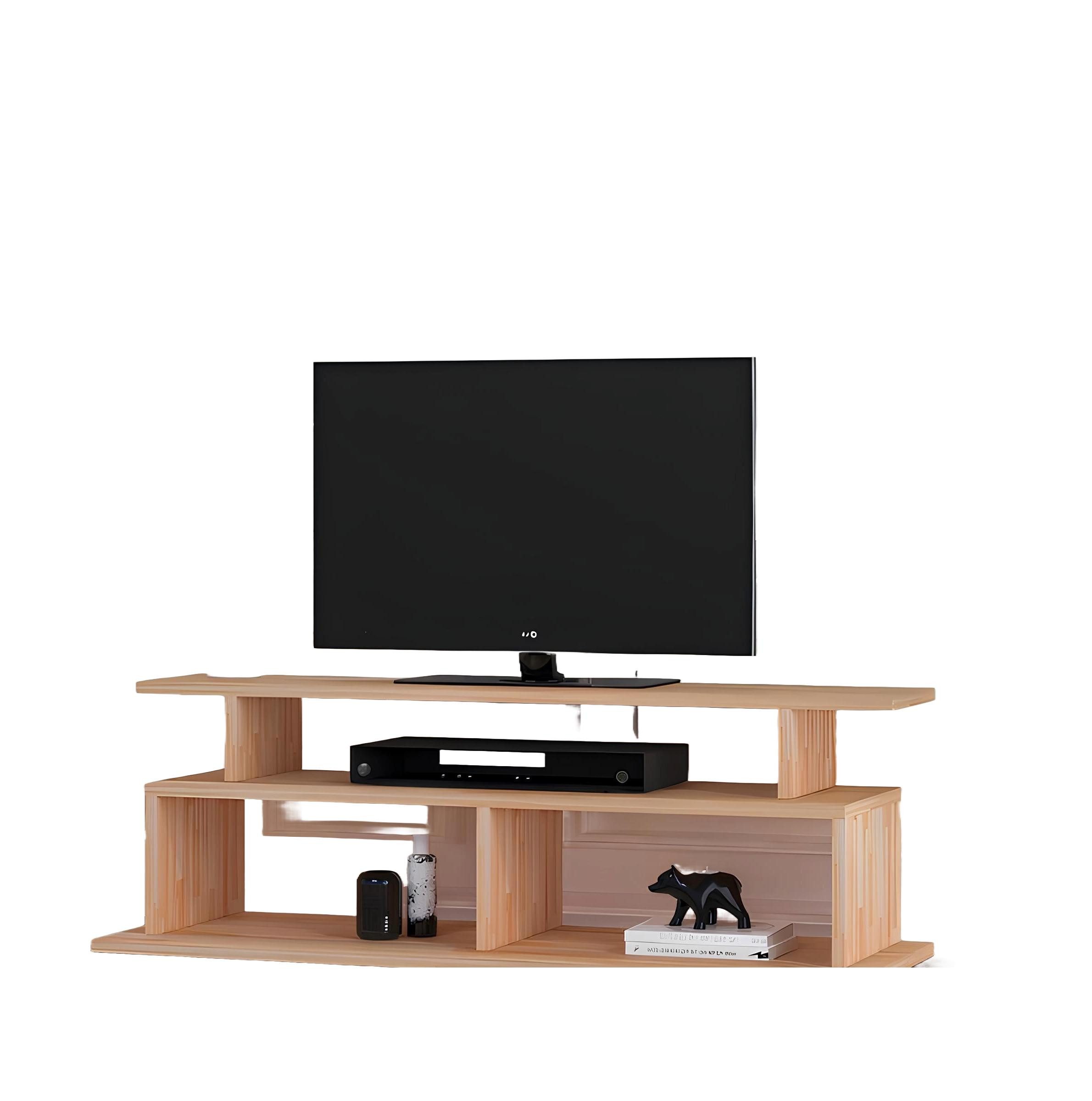 Xlmoebel TV-Schrank Beiger TV-Ständer aus stabilem Holz mit modernem Design (TV-Ständer) Hergestellt in Europa