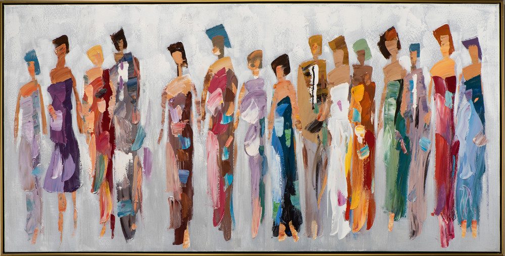 ArtUniverse Gemälde Leinwandbild Modische Damen 72,5 x 142,5 cm, Menschenmotiv