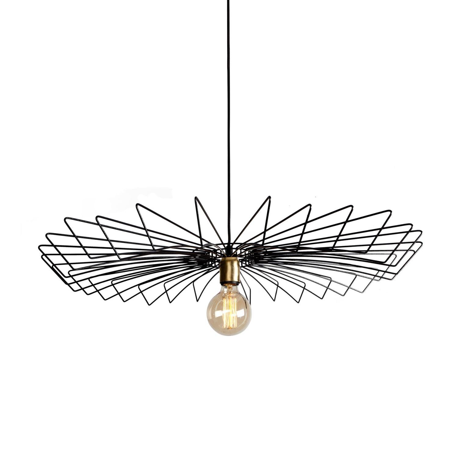 Licht-Erlebnisse Pendelleuchte ELLA, ohne Leuchtmittel, Hängelampe Modern Schwarz Metall E27 Ø78,5cm Wohnzimmer