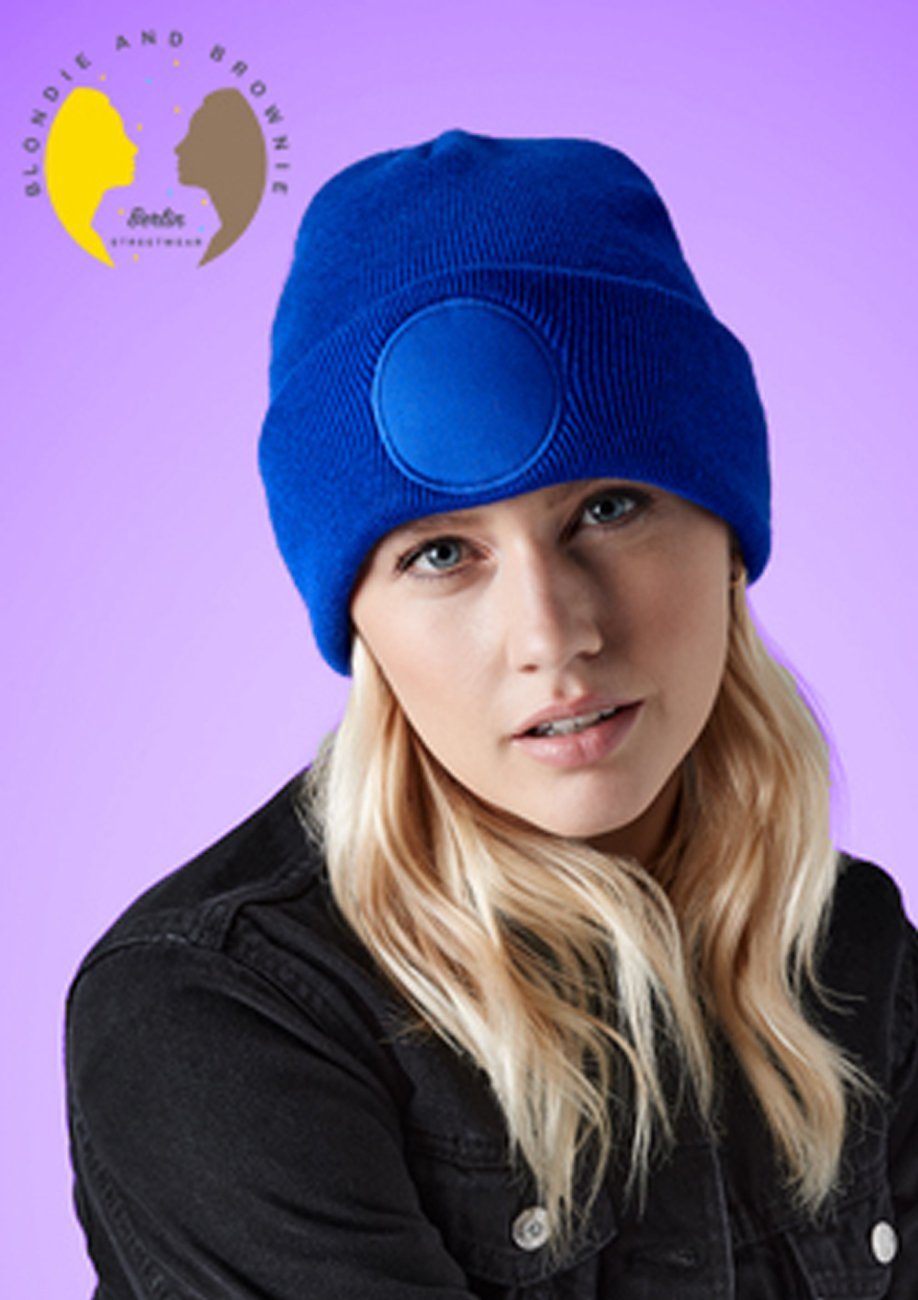 Nintendo Super Blondie Beanie Mütze Navyblau Erwachsenen Patch Klempner Mario Brownie Unisex Stick &