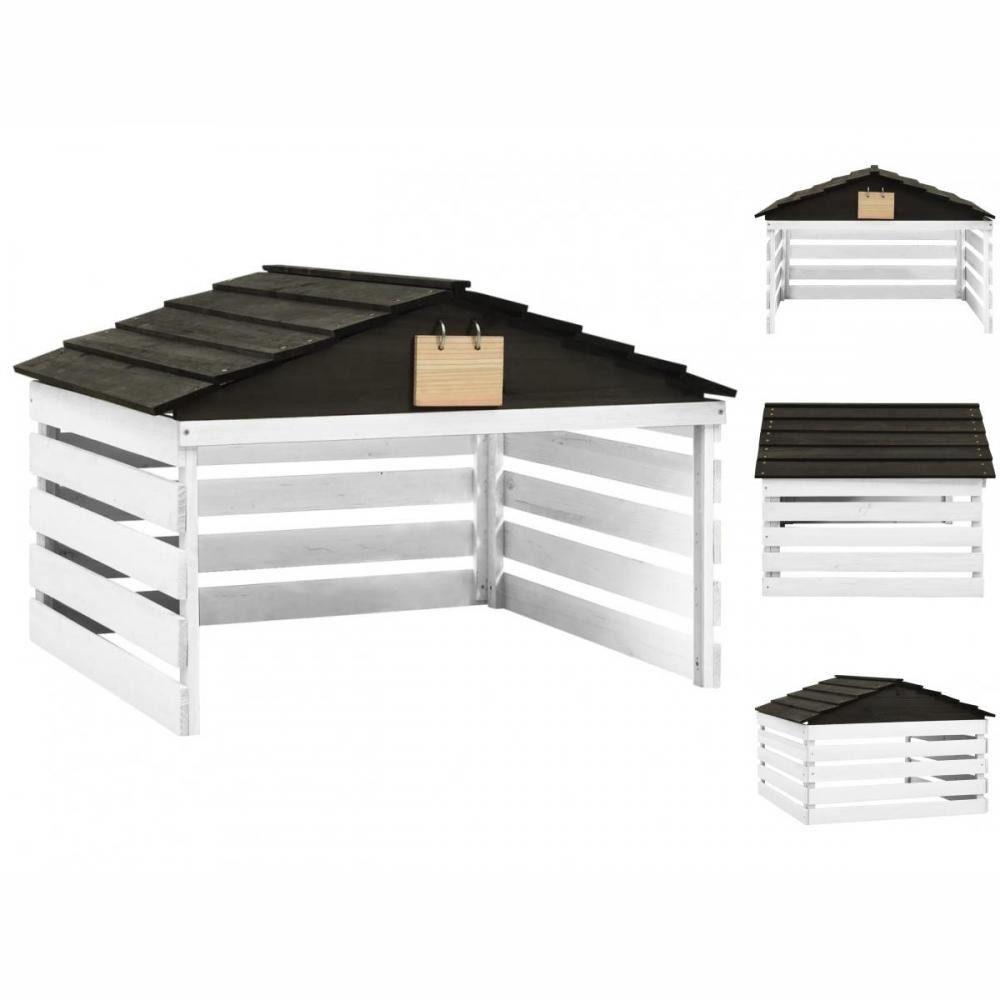 vidaXL Mähroboter-Garage Mähroboter-Garage Schwarz und Weiß 78x74x54 cm Tannenholz, BxTxH: 0x0x0 cm schwarz