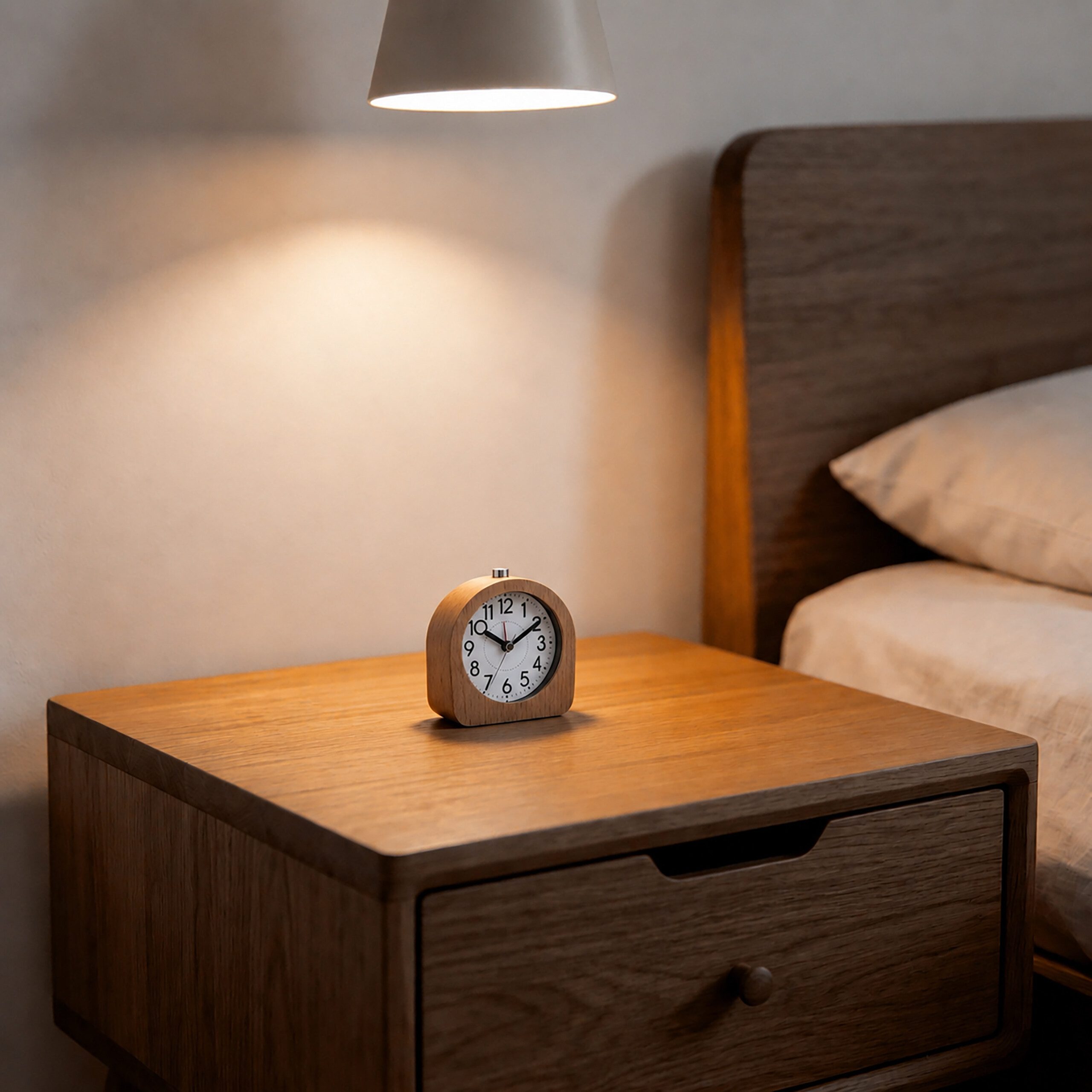 relaxdays Quarzwecker Analoger Wecker aus Holz hellbraun – Bild 2 von 5