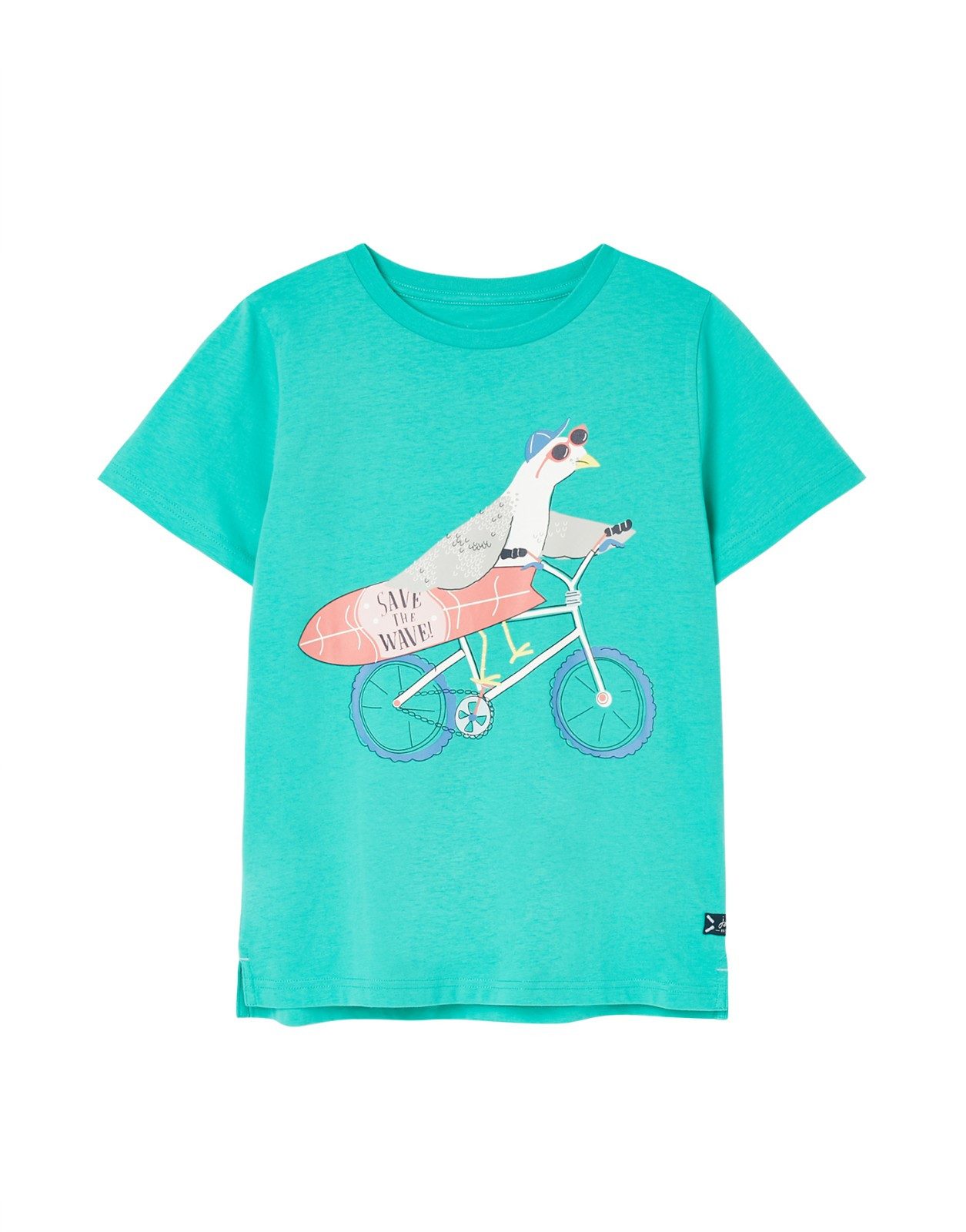 Tom Joule Print-Shirt TOM JOULE T-Shirt türkis Möve mit Surfboard