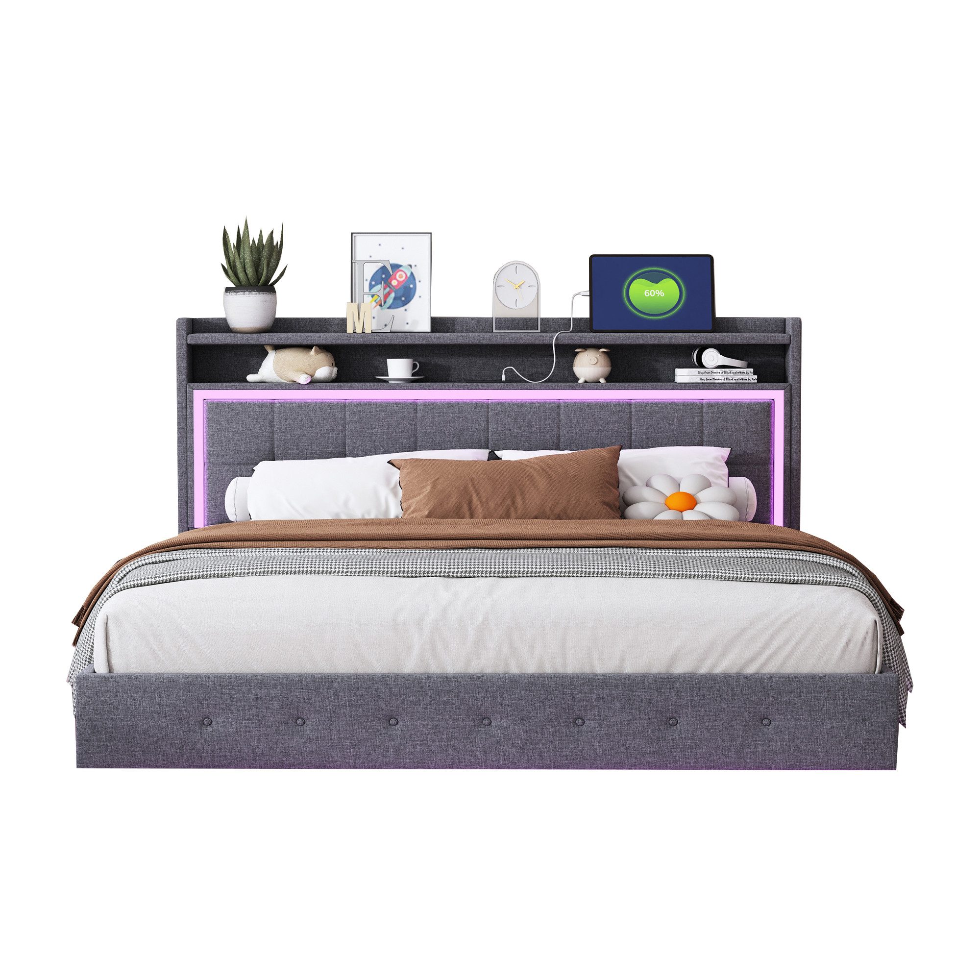 OKWISH Polsterbett Funktionsbett Kinderbett Gästebett Doppelbett günstig online kaufen