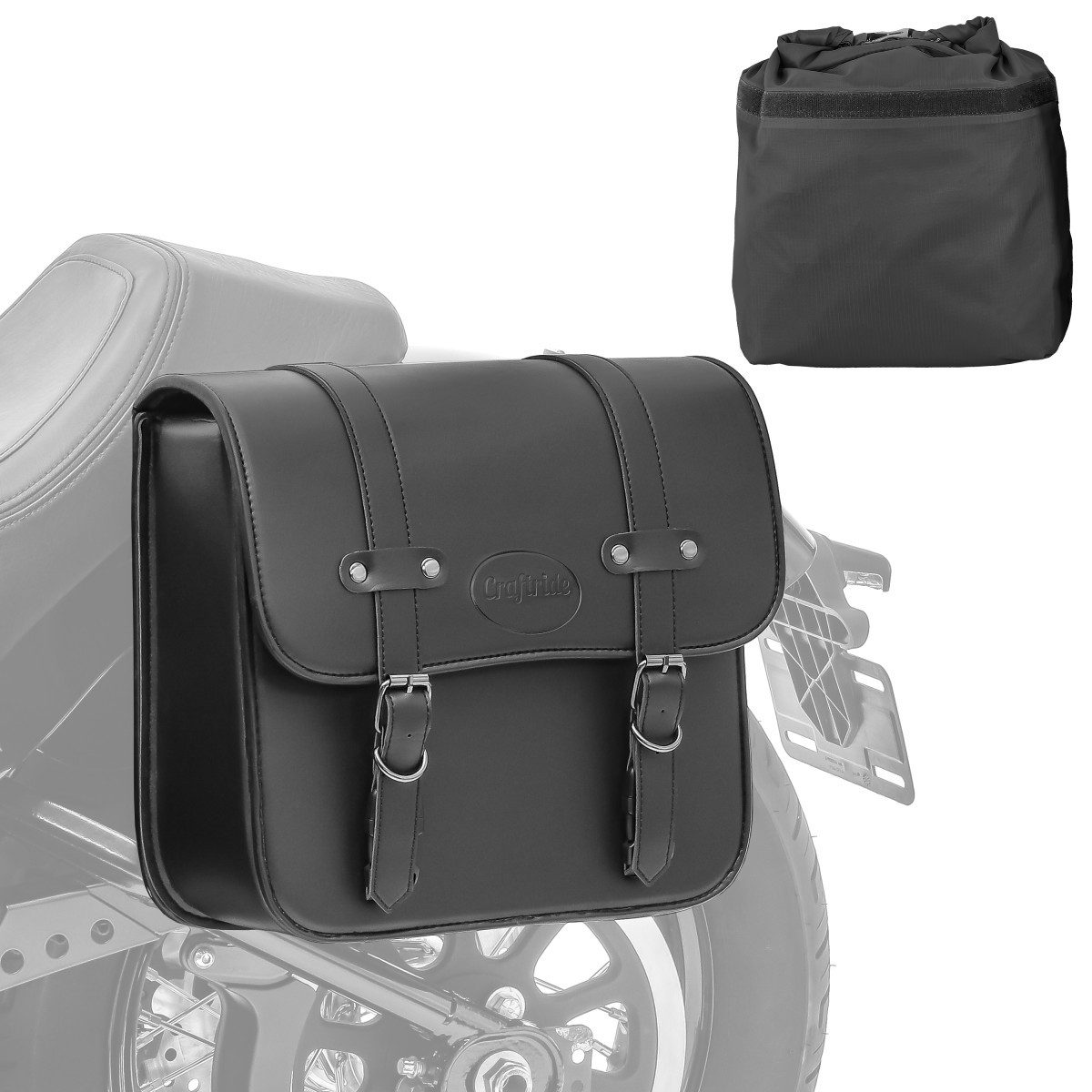 Satteltasche Satteltasche mit Innentasche für Chopper und Cruiser Seitentasche RNO