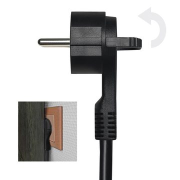 ARLI 5x Steckdosen + 2x USB Ladebuchsen Steckdosenleiste 7-fach (Schutzkontaktstecker, EIN / AUS Schalter, Kindersicherung, Kabellänge 5 m), flacher Winkelstecker