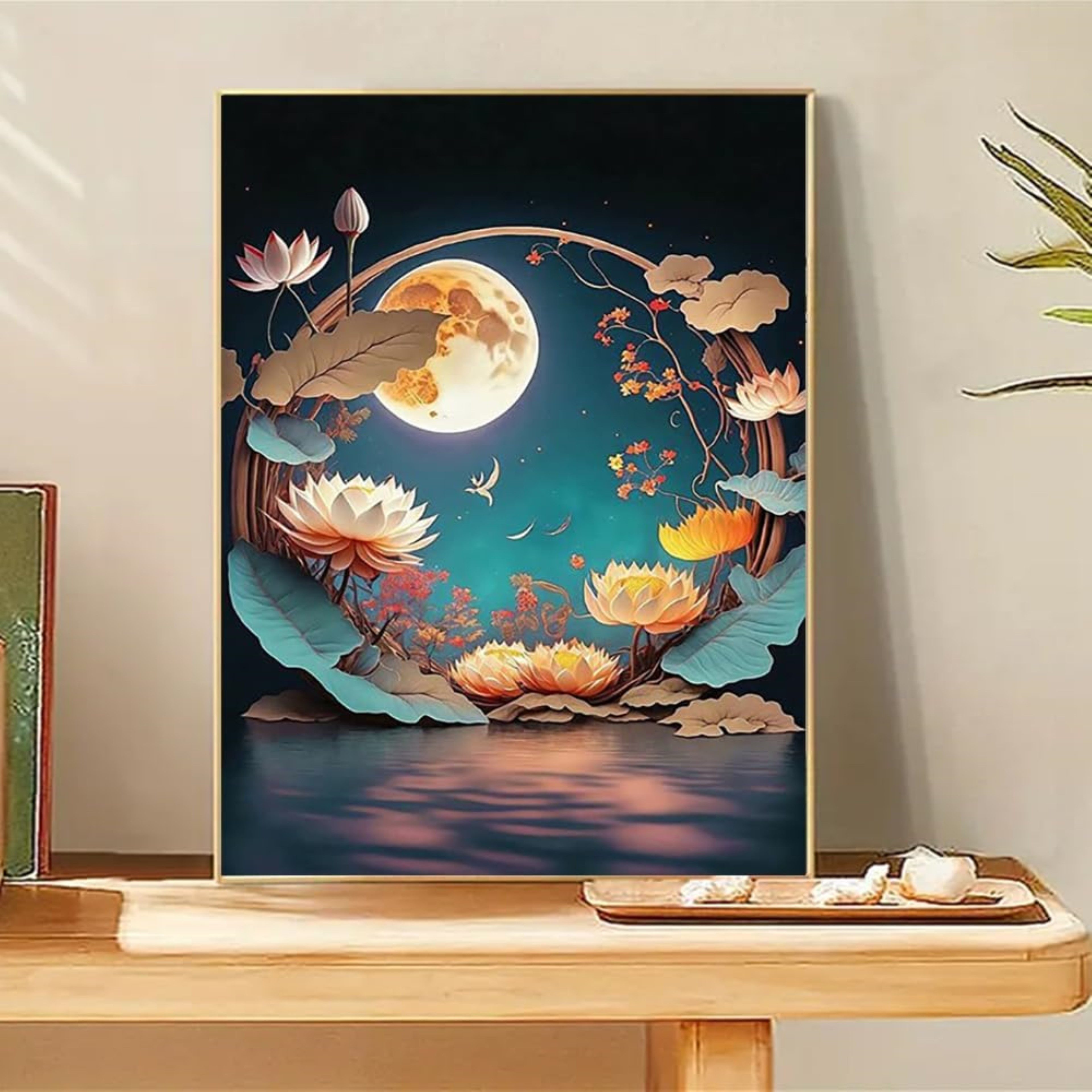 LA CUTE Malen nach Zahlen 5D Diamant Painting Yin-Yang Mond Blumen Set DIY- günstig online kaufen