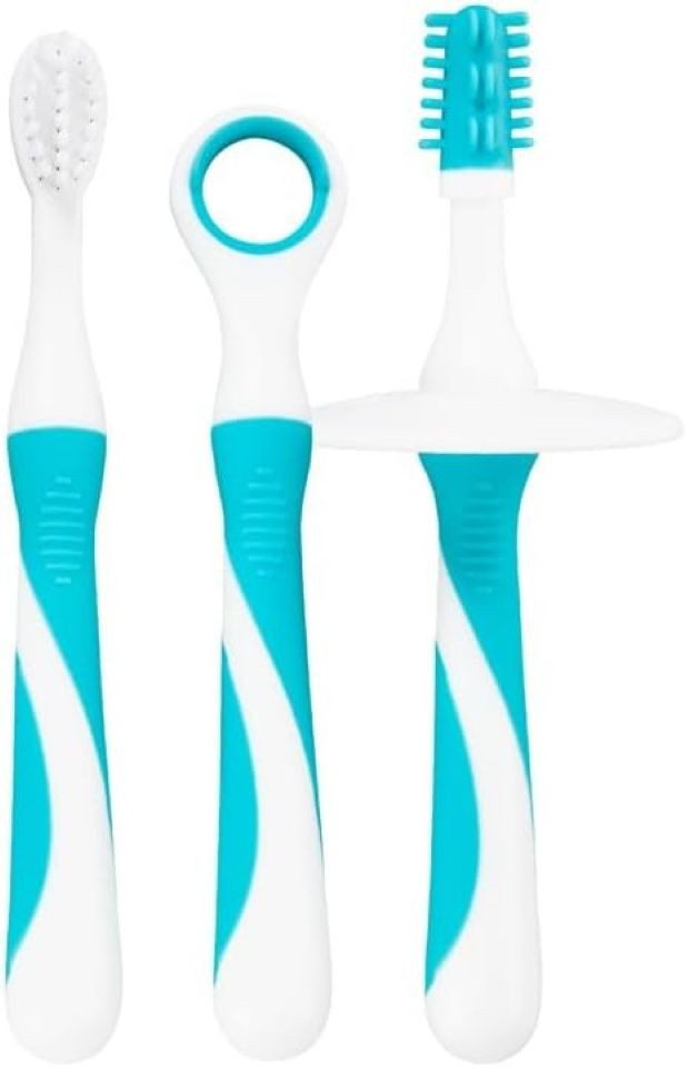 dentistar Zahnbürste Zahnputzlernset - 3-in-1 Starter Set mit Schutzring