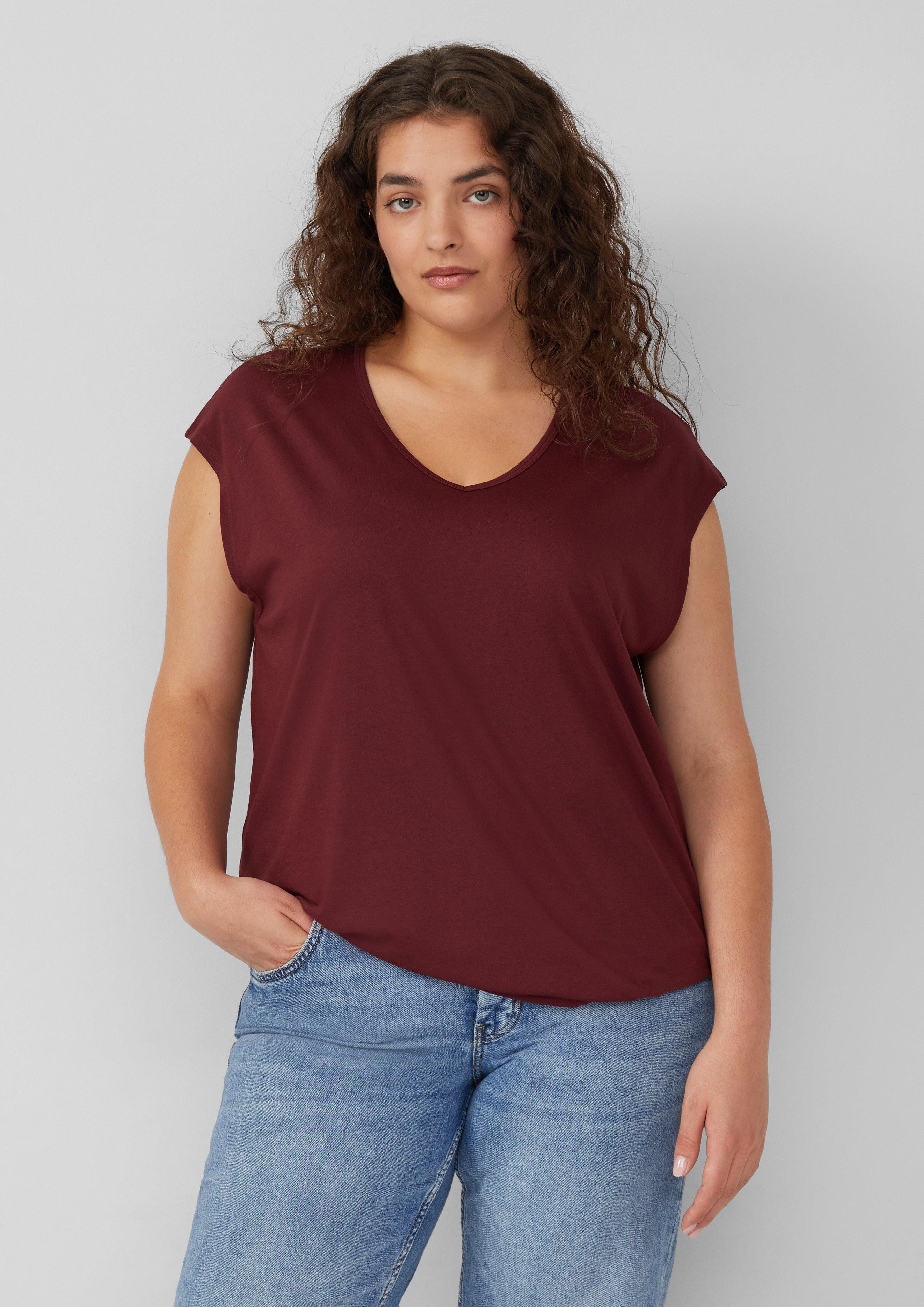 s.Oliver Kurzarmshirt T-Shirt mit V-Ausschnitt im günstig online kaufen