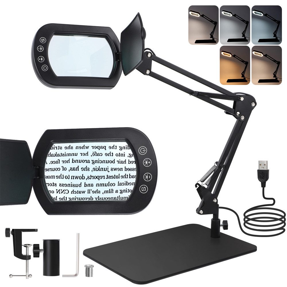 QUBEBU LED Klemmtischleuchte 10X Lupenlampe, Clip-On, günstig online kaufen