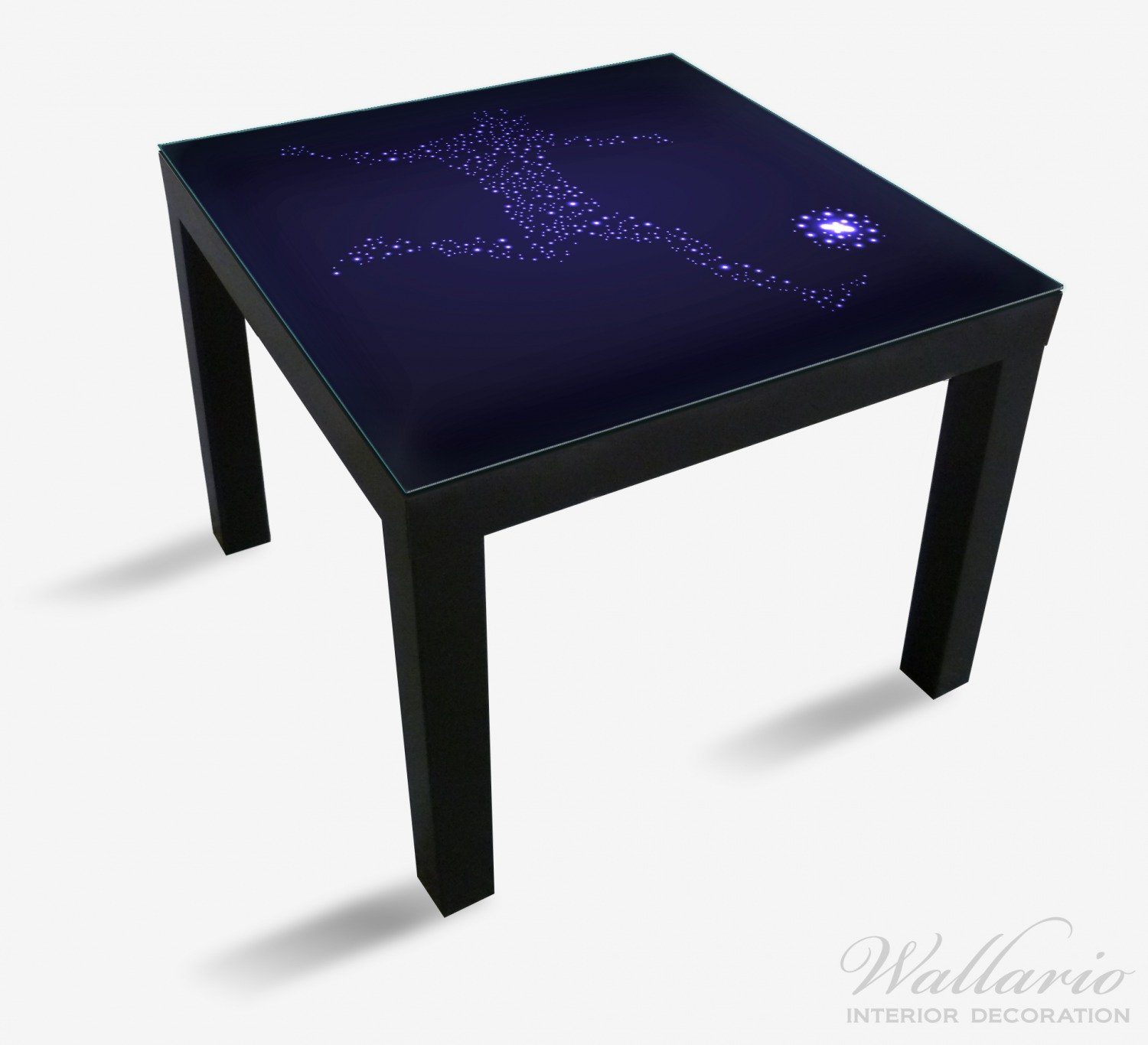 Tisch Ikea Tischplatte Lack für aus (1 tausend Wallario Sternen St), ein blau Fußball - in geeignet Spieler