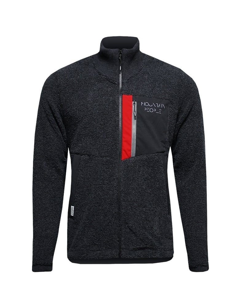 Maloja Fleecejacke SilberahornM (Stehkragen, Brusttasche) schwarz/grau Herren