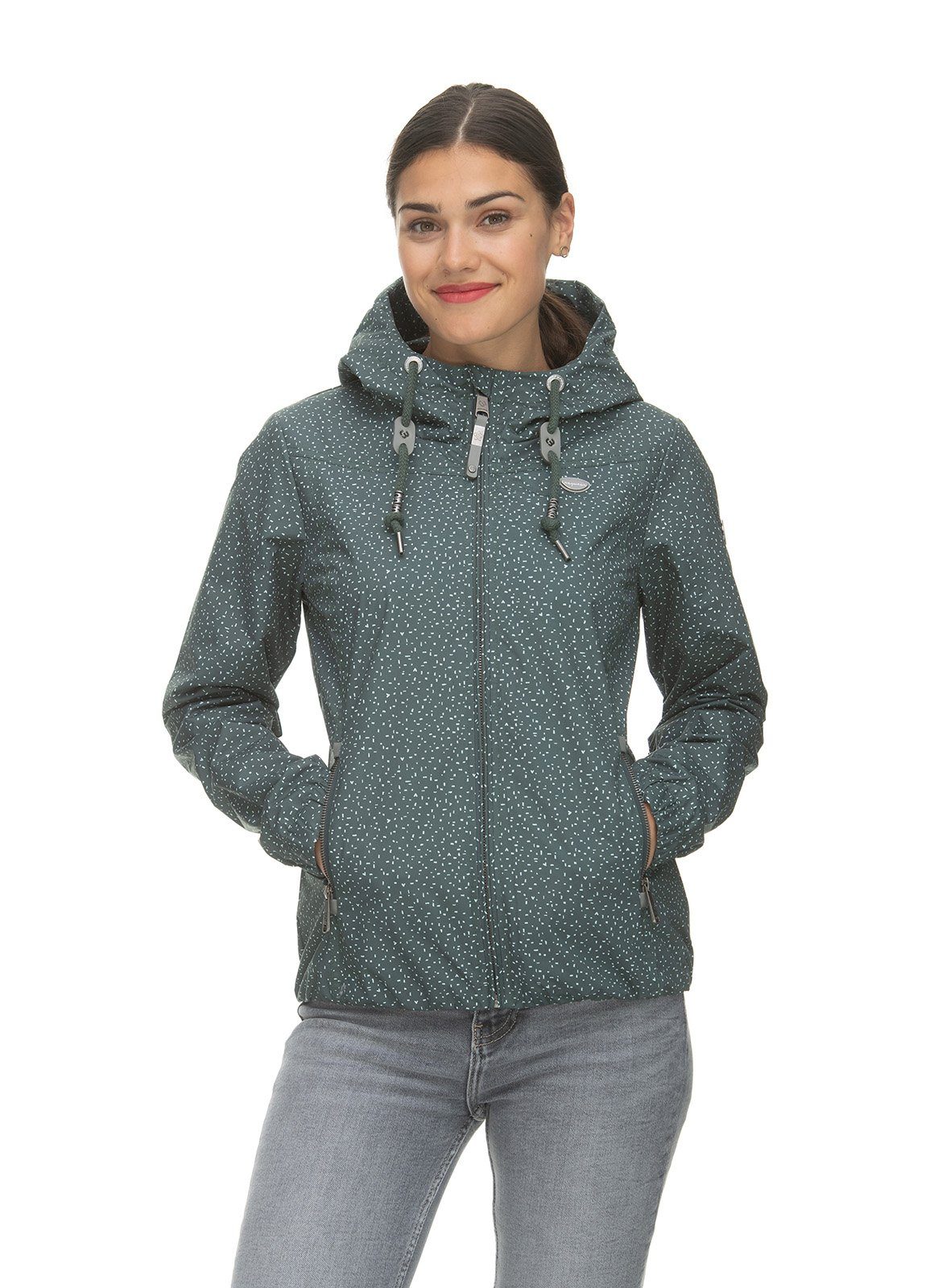 Ragwear Allwetterjacke Übergangsjacke Darow Print Dark Green, Gr. S | Übergangsjacken