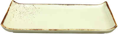 CreaTable Servierplatte Nature Collection, Steinzeug, (Set, 2-tlg), Servier Set, 33x16,5 cm