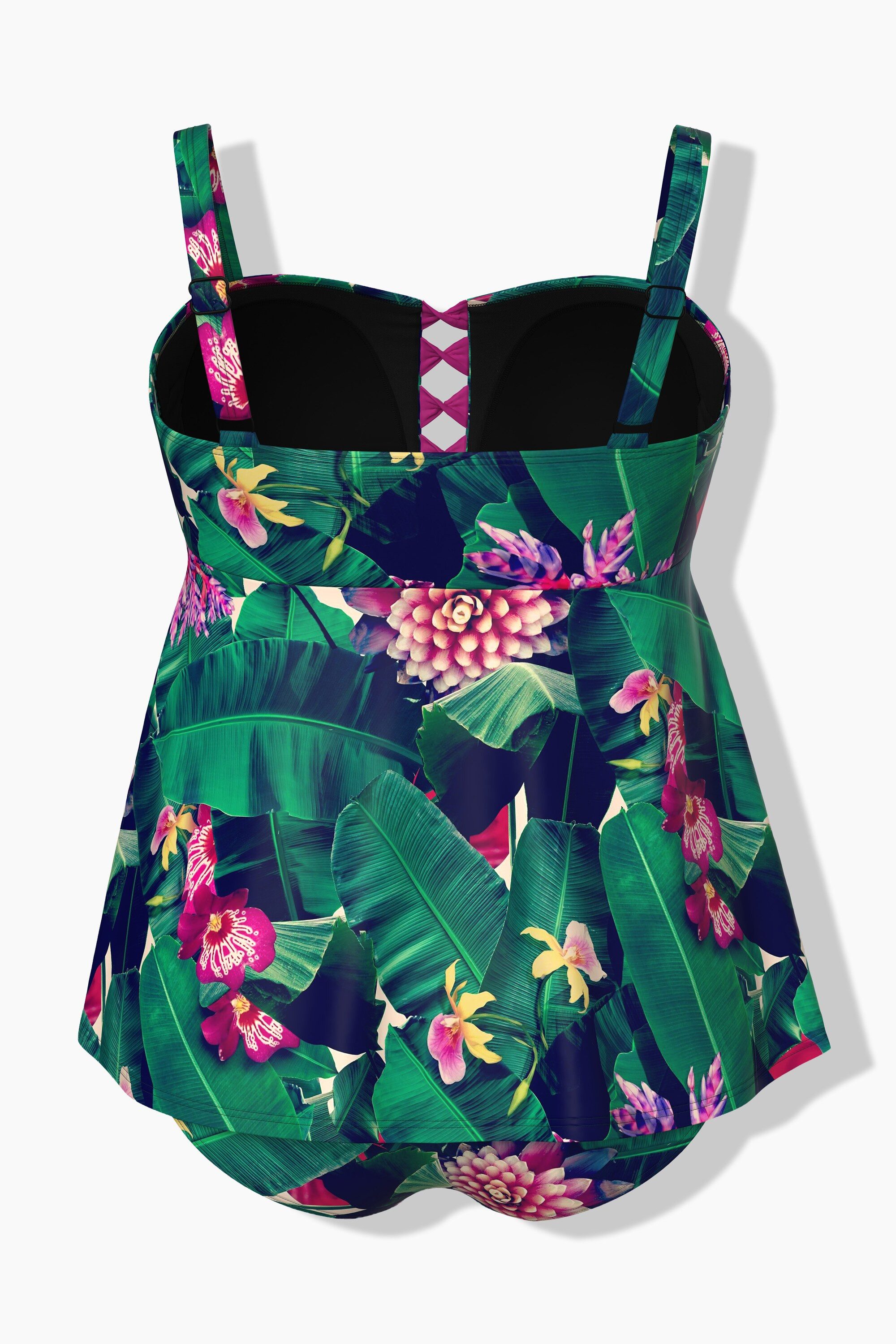 Ulla Popken Tankini Tankini Blüten Softcups Träger verstellbar – Bild 4 von 4