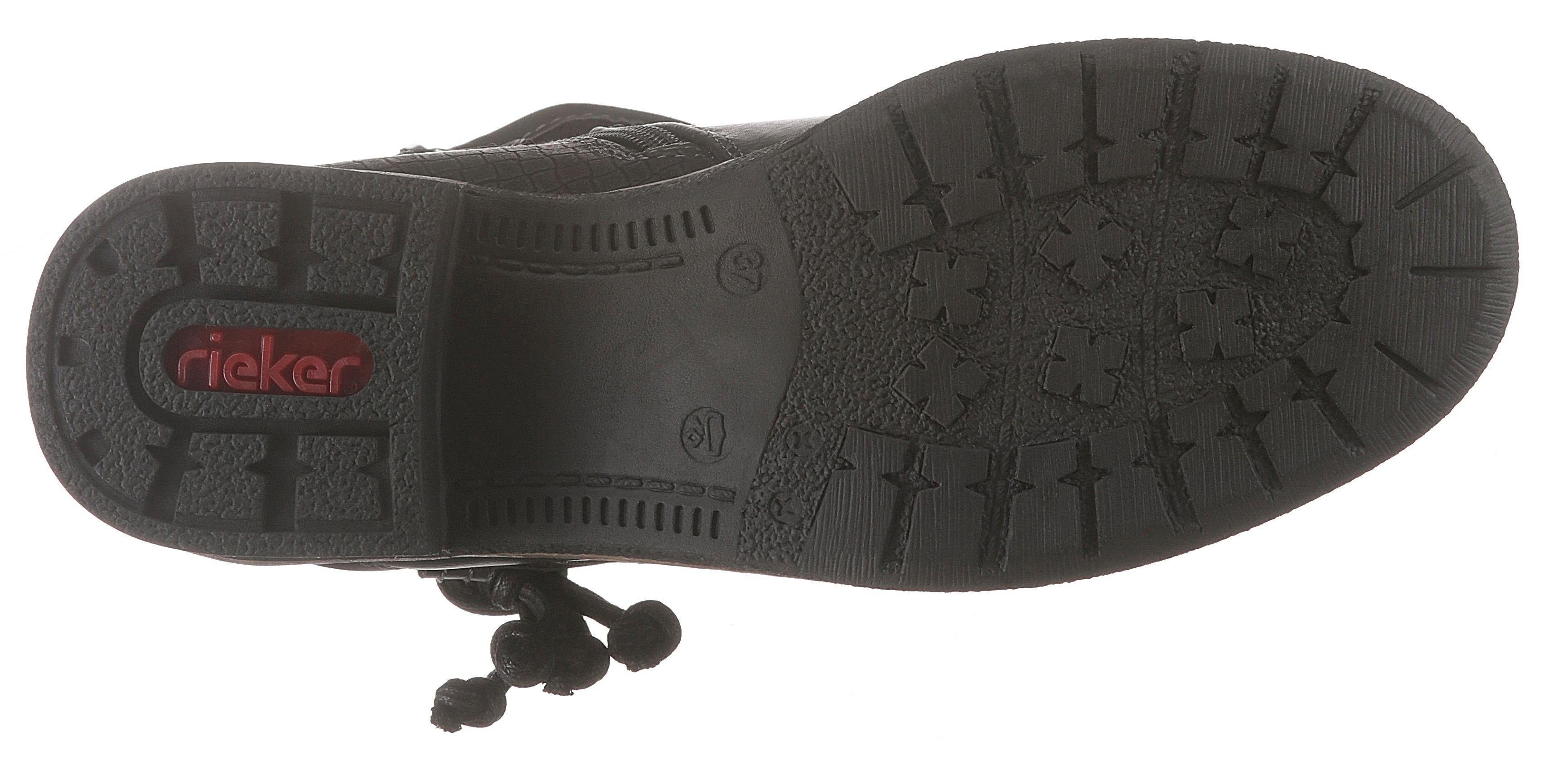 Rieker Winterboots, Winterstiefelette, Blockabsatz, Warmfutter, mit Zierbänder