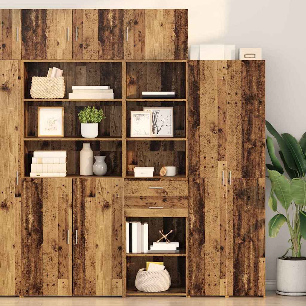 vidaXL Highboard Highboard Altholz 50 x 42,5 x 185 cm Holzwerkstoff (1 St)
