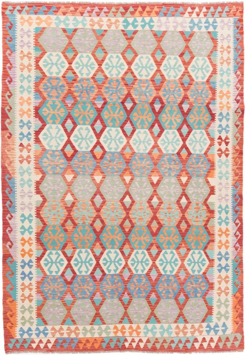 Orientteppich Kelim Afghan 208x297 Handgewebter Orientteppich, Nain Trading, rechteckig, Höhe: 3 mm