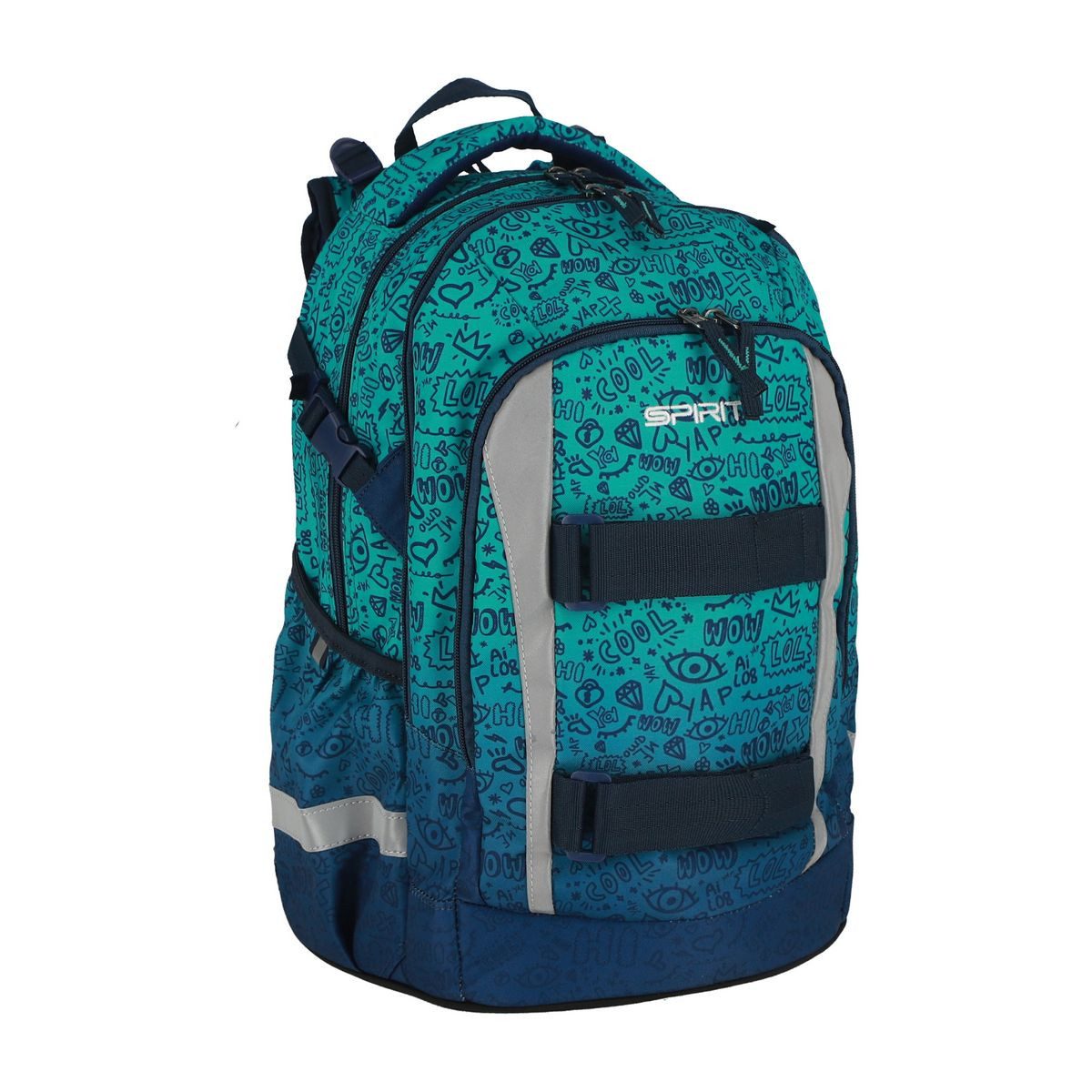 Spirit Schulrucksack SPIRIT Schulranzen Rucksack Mix GALAXY blau