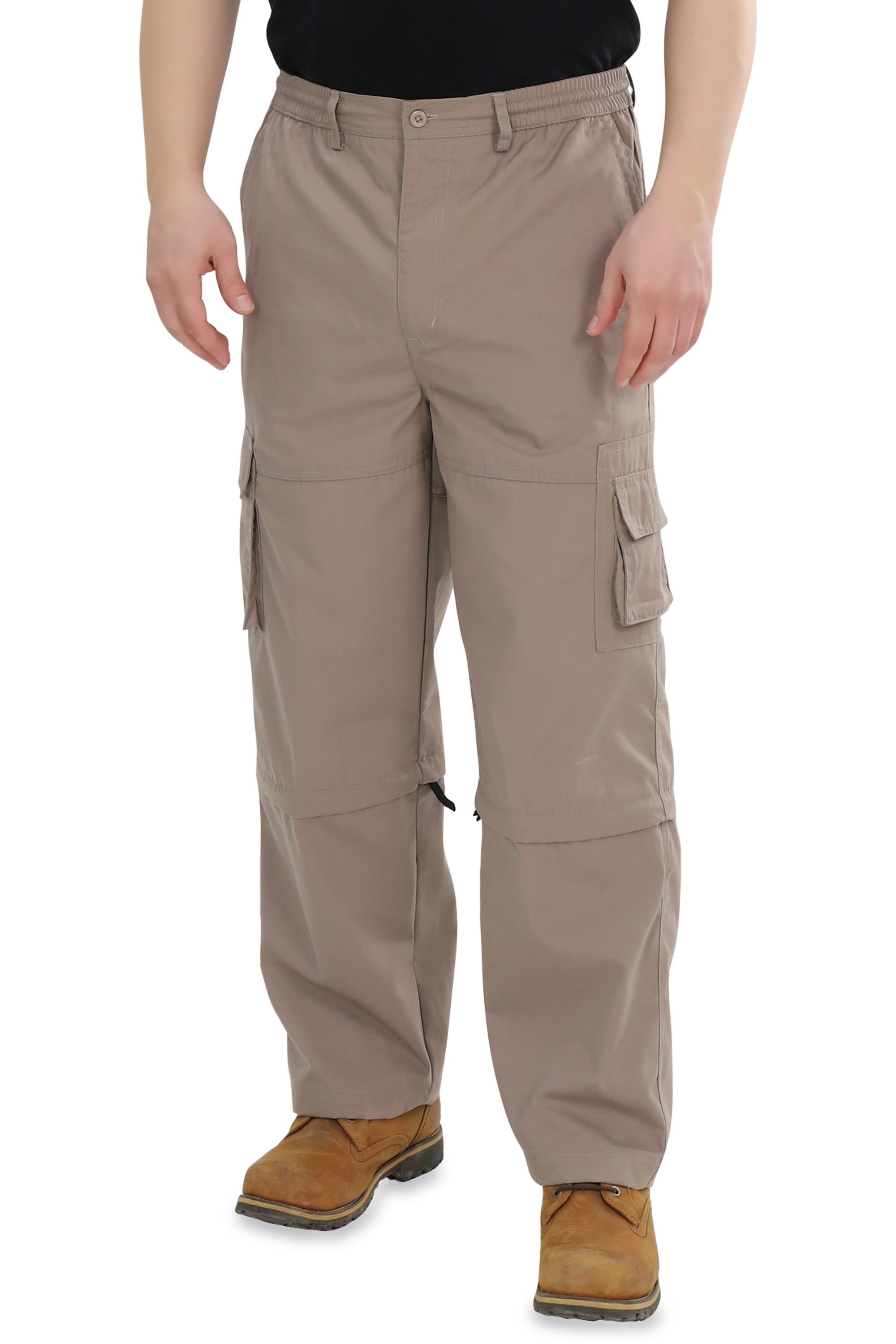 Ben Creek Zip-off-Hose QDA13Z lange Outdoor Freizeithose mit Multitaschen, 3/4 Zip Off Capri