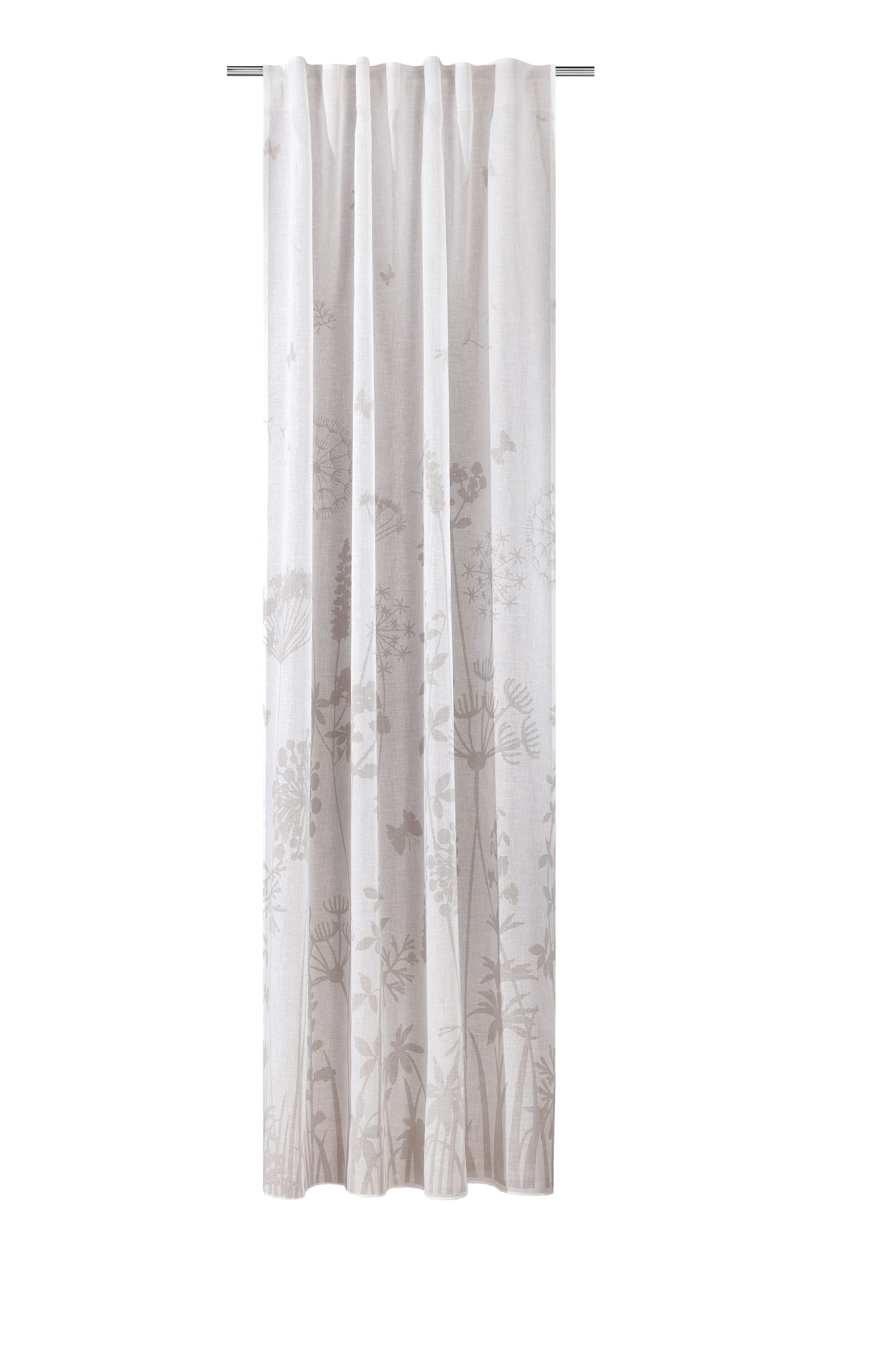 Verdi Vorhang Schal mit verdeckten Schlaufen Flora 140 x 245 cm (1 St), Multifunktionsband, halbtransparent