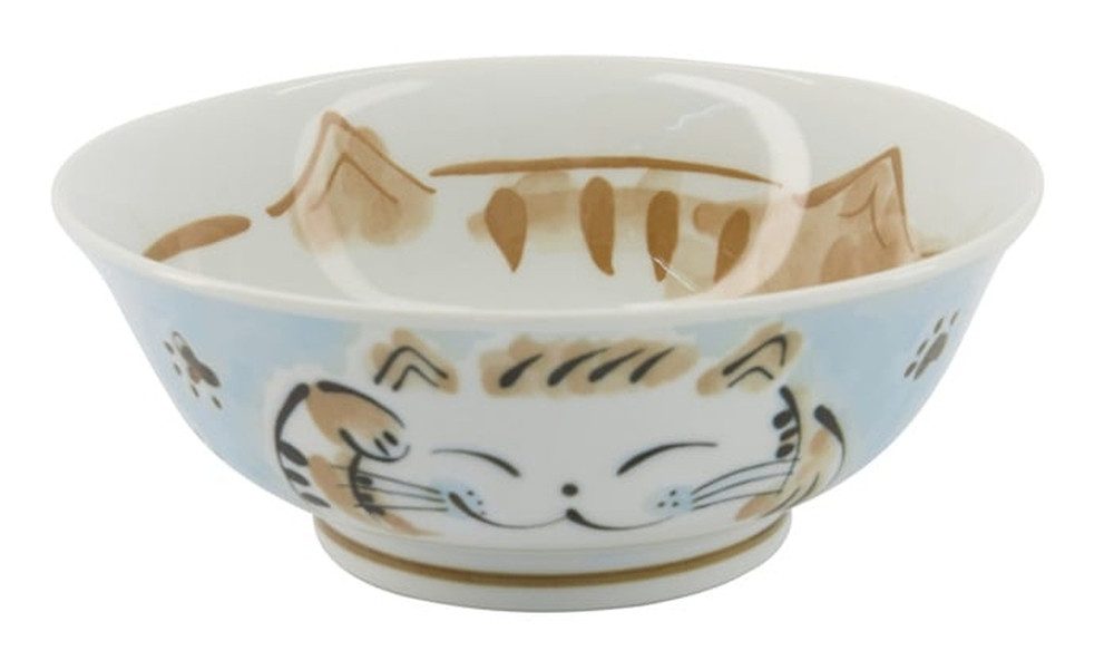 WestCraft Snackschale Tokio Japan Katzen Kawaii CatTayo Schüssel Blue Kawaii Fuku Cat Blue, Porzellan, (1-tlg), Ramen Reis Nudel Suppen Dessert Bowl, Blau Kawaii Cat 20x8cm