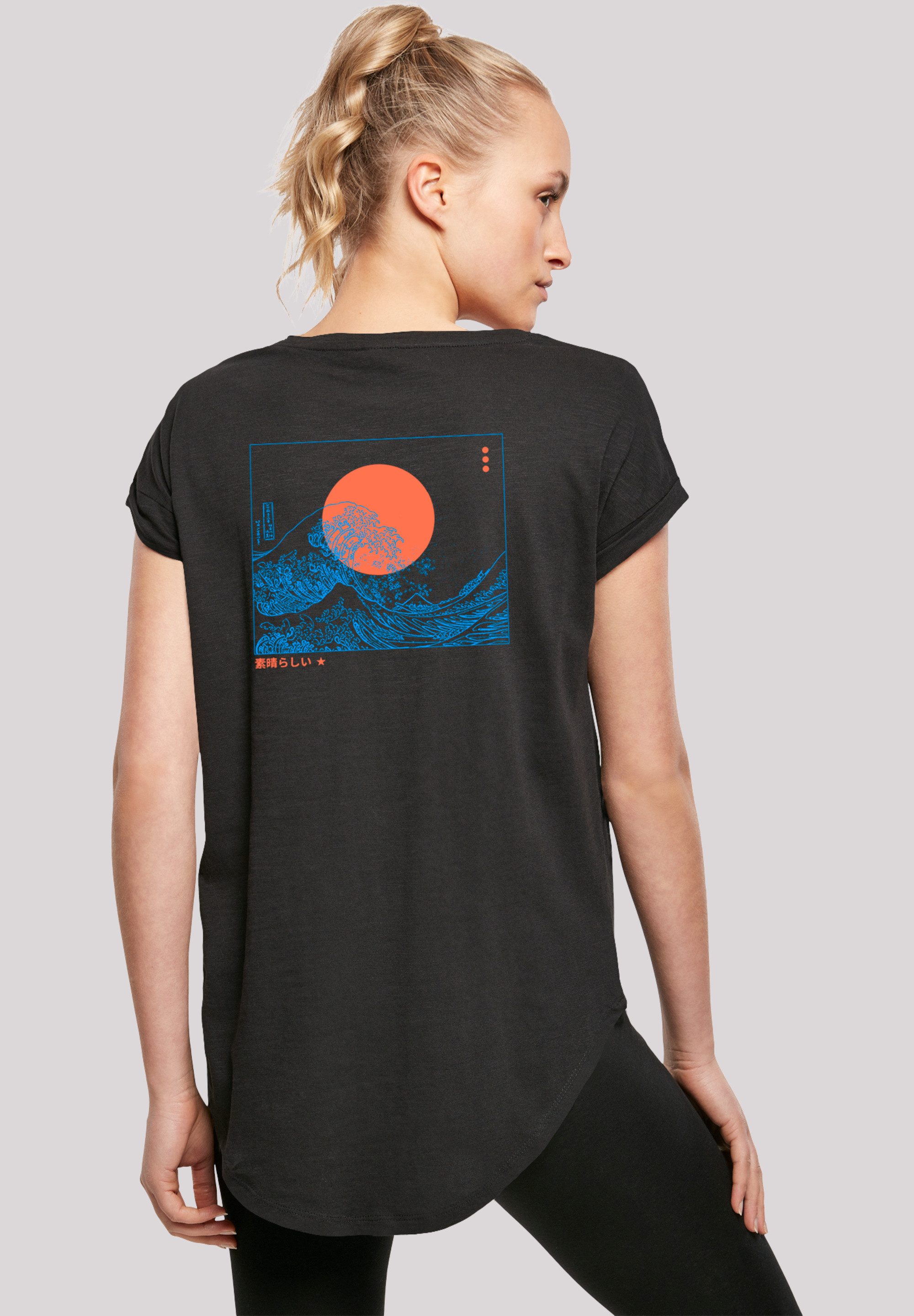 F4NT4STIC T-Shirt Kanagawa Wave Blue V2 Premium Qualität
