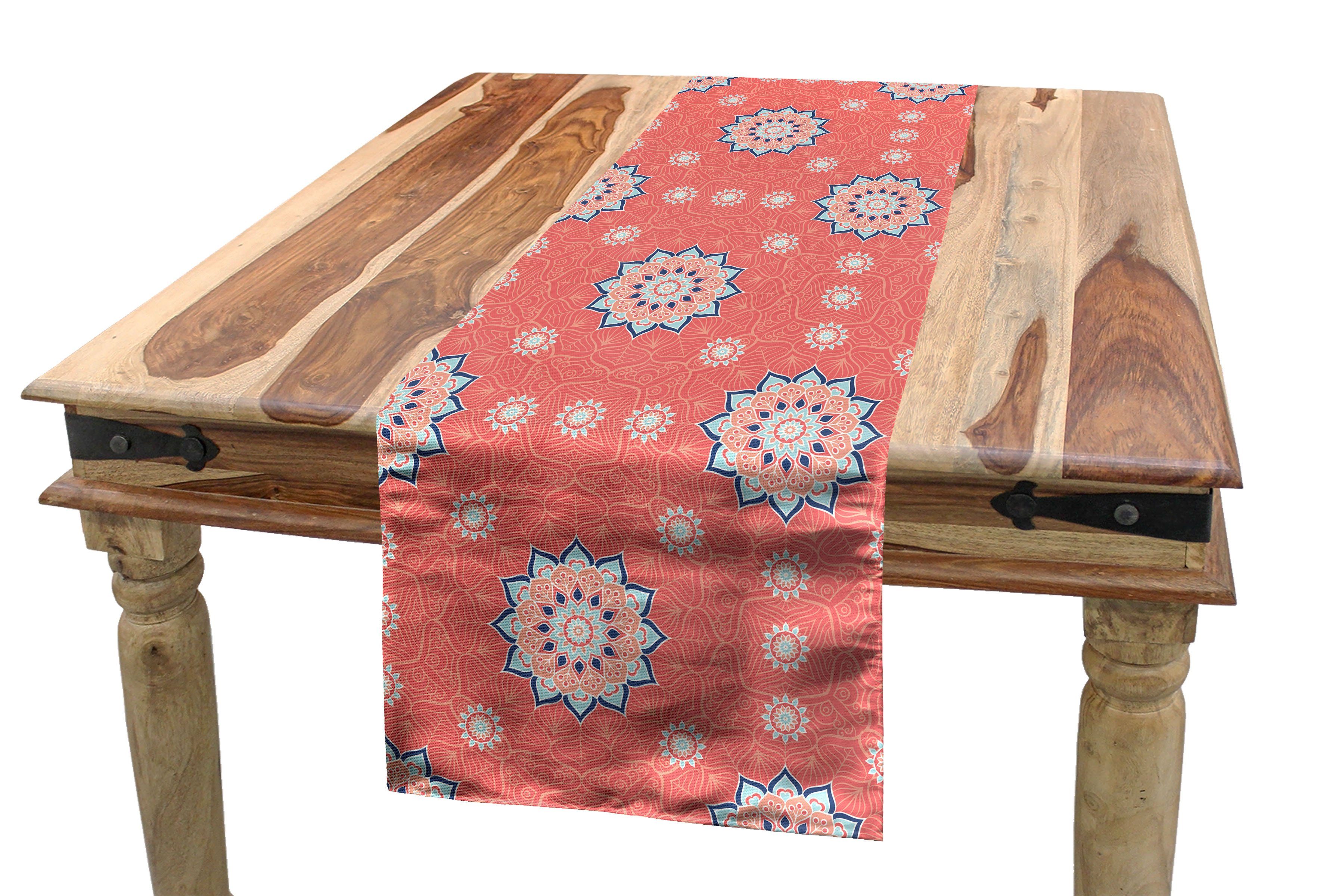 Abakuhaus Tischläufer Esszimmer Küche Rechteckiger Dekorativer Tischläufer, marokkanisch floral Verziert