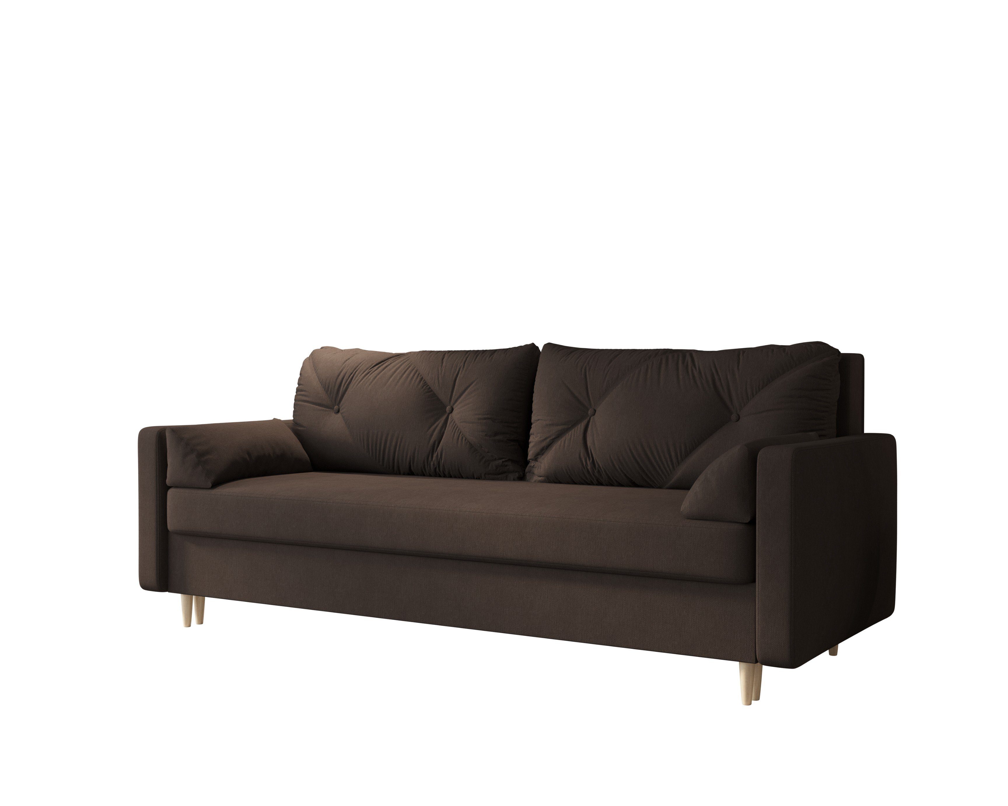 Braun COUCH mit und Schlafsofa, SOFA, ASTRA Bettkasten Sofa pressiode Schlaffunktion