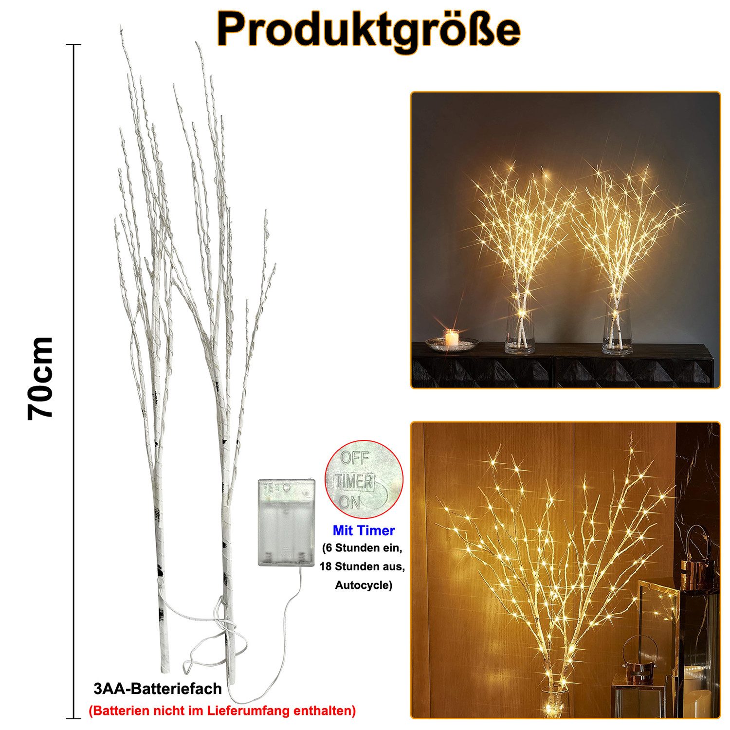 MUPOO LED-Leuchtzweig LED Leuchtzweig LED-Dekolicht Batteriebetrieben günstig online kaufen