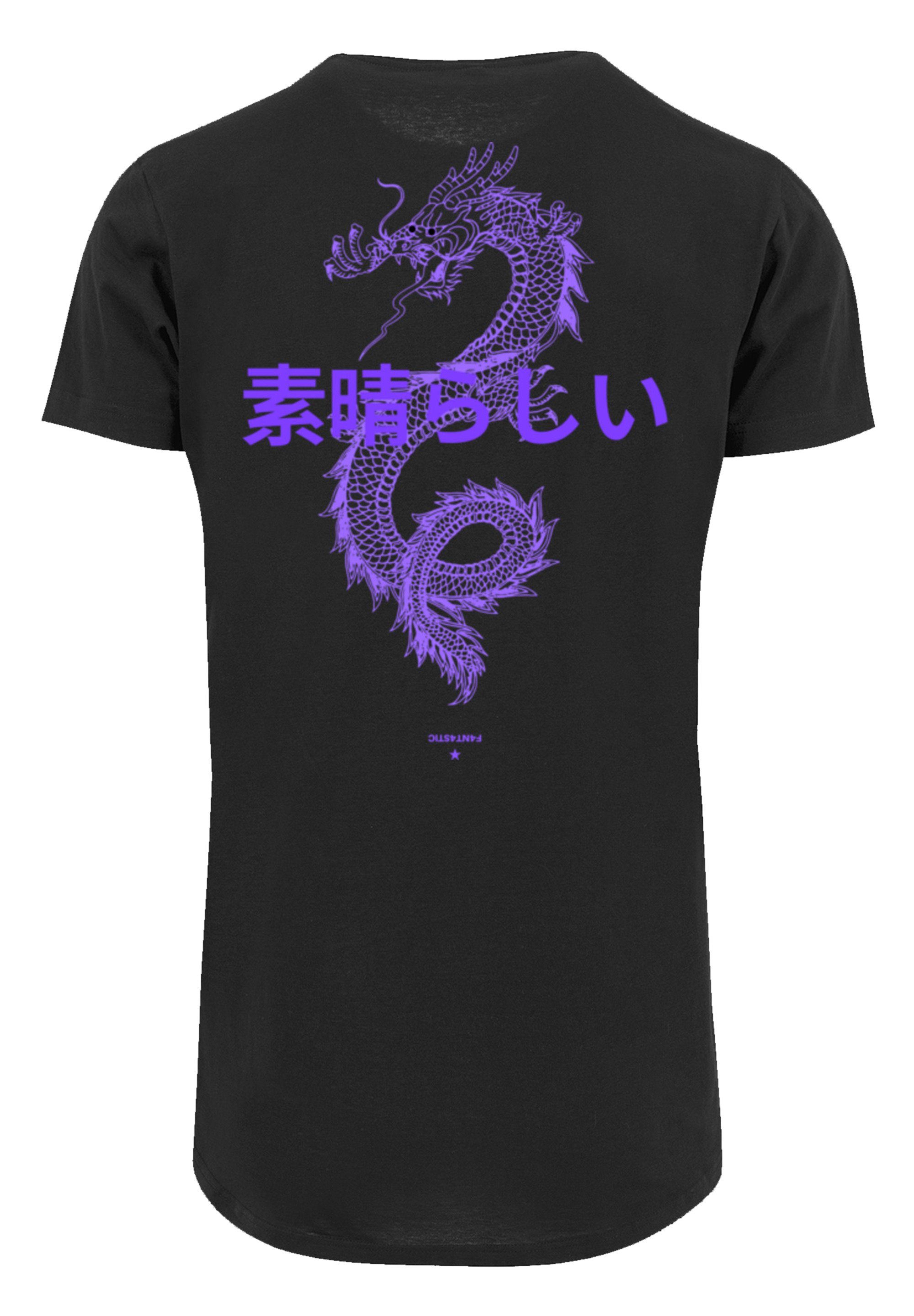 F4NT4STIC T-Shirt PLUS SIZE Dragon Drache Japan Print schwarz