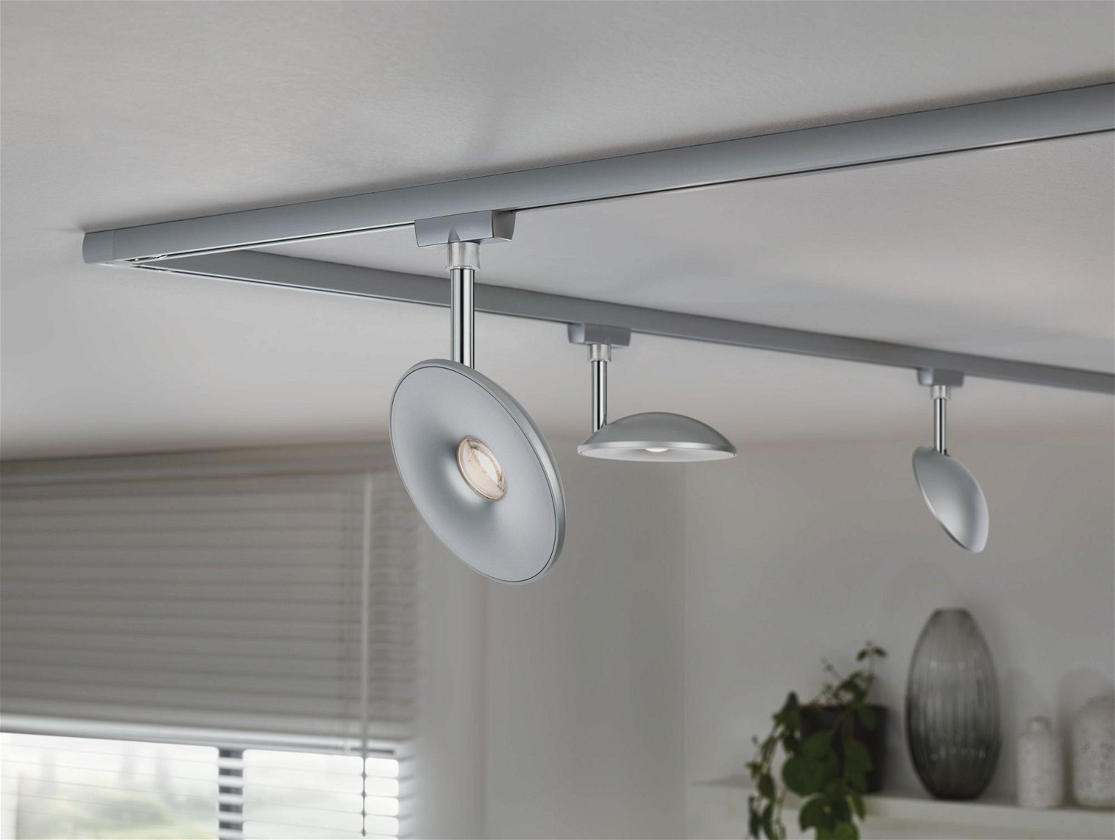 Paulmann Schienensystem-Leuchten URail Schienenspot Sphere 493lm 7W 2700K 230V Chrom matt, Chrom, LED fest integriert, Warmweiß, Einzelspot, dimmbar