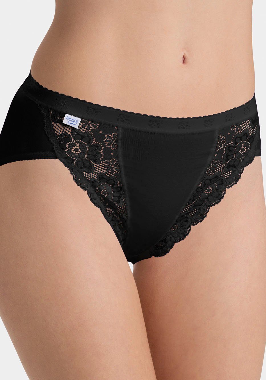 sloggi Tai-Slip Chic (4er Pack) hoher Beinausschnitt, feminin, Spitzeneinsätze, weich, elastisch – Bild 2 von 5