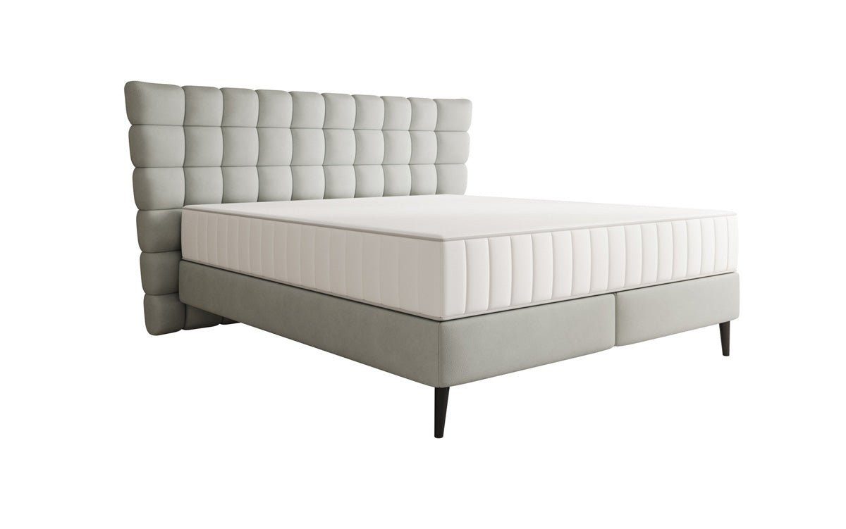 Luxusbetten24 Boxspringbett Alvion, aus echtem Leder