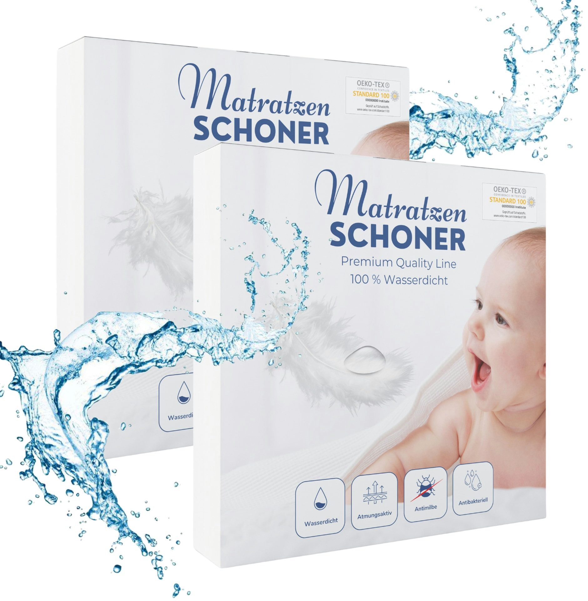 Matratzenschoner Alavya Home Wasserdichter Matratzenschoner 70x140 cm - 2er-Set Alavya Home®, wasserdicht, atmungsaktiv, 2er-Set