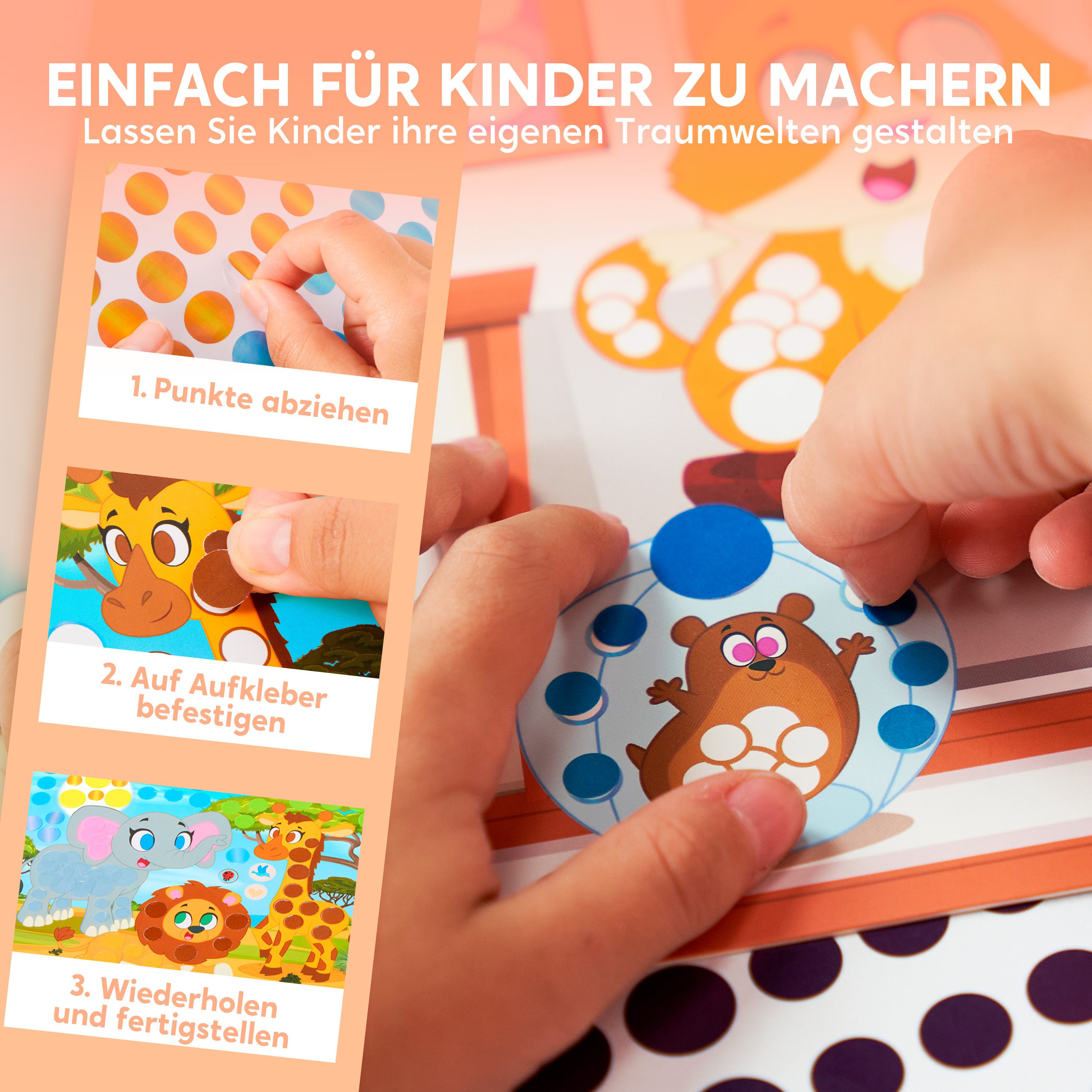 Klever Kits Sticker Klever Kits Dot Art Aktivität, Dot It Einhörner Prinzessinnen