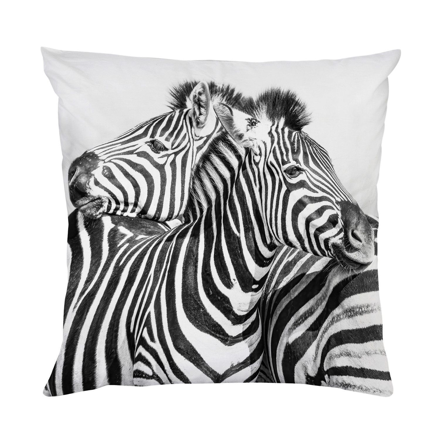 queence Dekokissen Zebras, Kissenhülle mit HD Premium Druck, geruchsneutral, 40x40cm